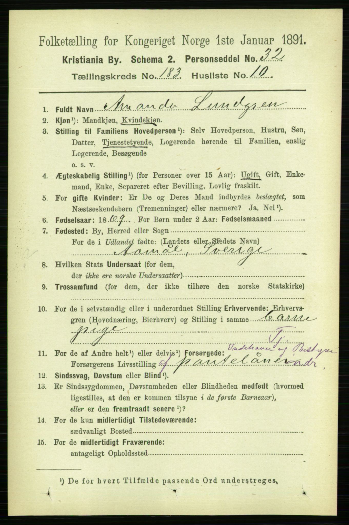 RA, 1891 census for 0301 Kristiania, 1891, p. 109716