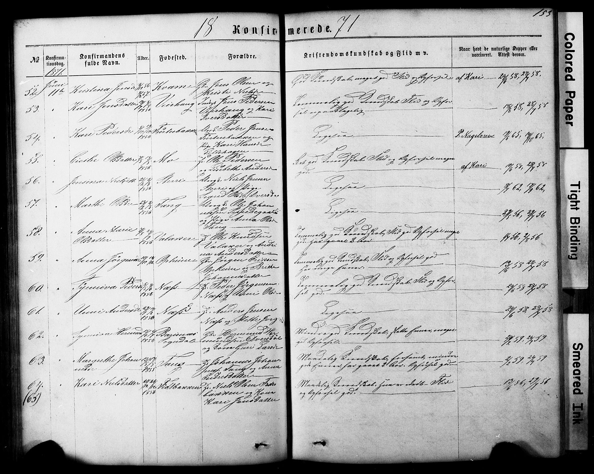 Hafslo sokneprestembete, AV/SAB-A-80301/H/Hab/Haba/L0001: Parish register (copy) no. A 1, 1866-1908, p. 153