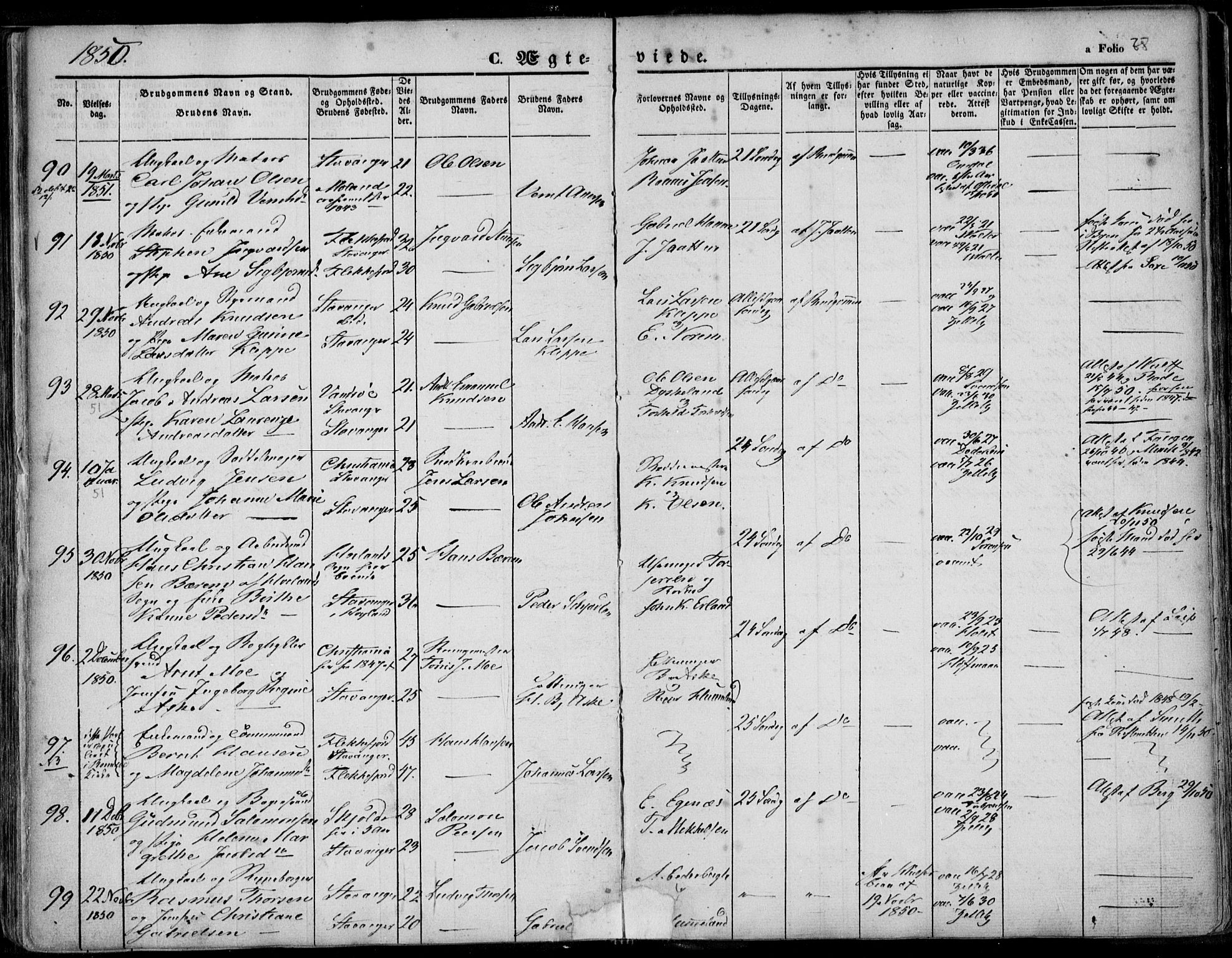 Domkirken sokneprestkontor, AV/SAST-A-101812/001/30/30BA/L0015: Parish register (official) no. A 14, 1842-1857, p. 78