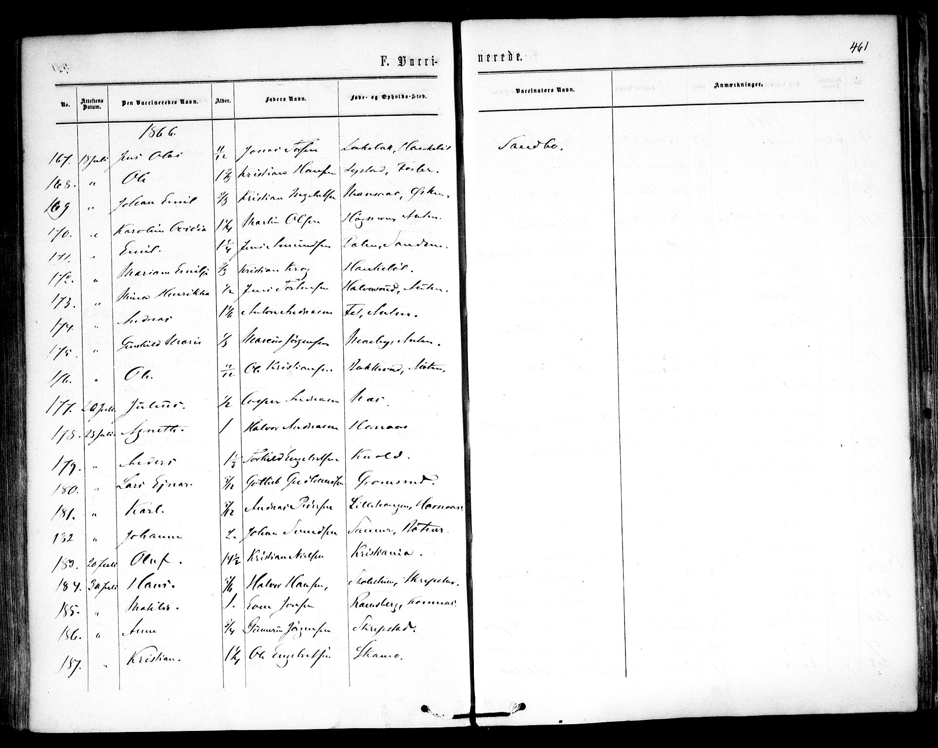 Høland prestekontor Kirkebøker, AV/SAO-A-10346a/F/Fa/L0011: Parish register (official) no. I 11, 1862-1869, p. 461