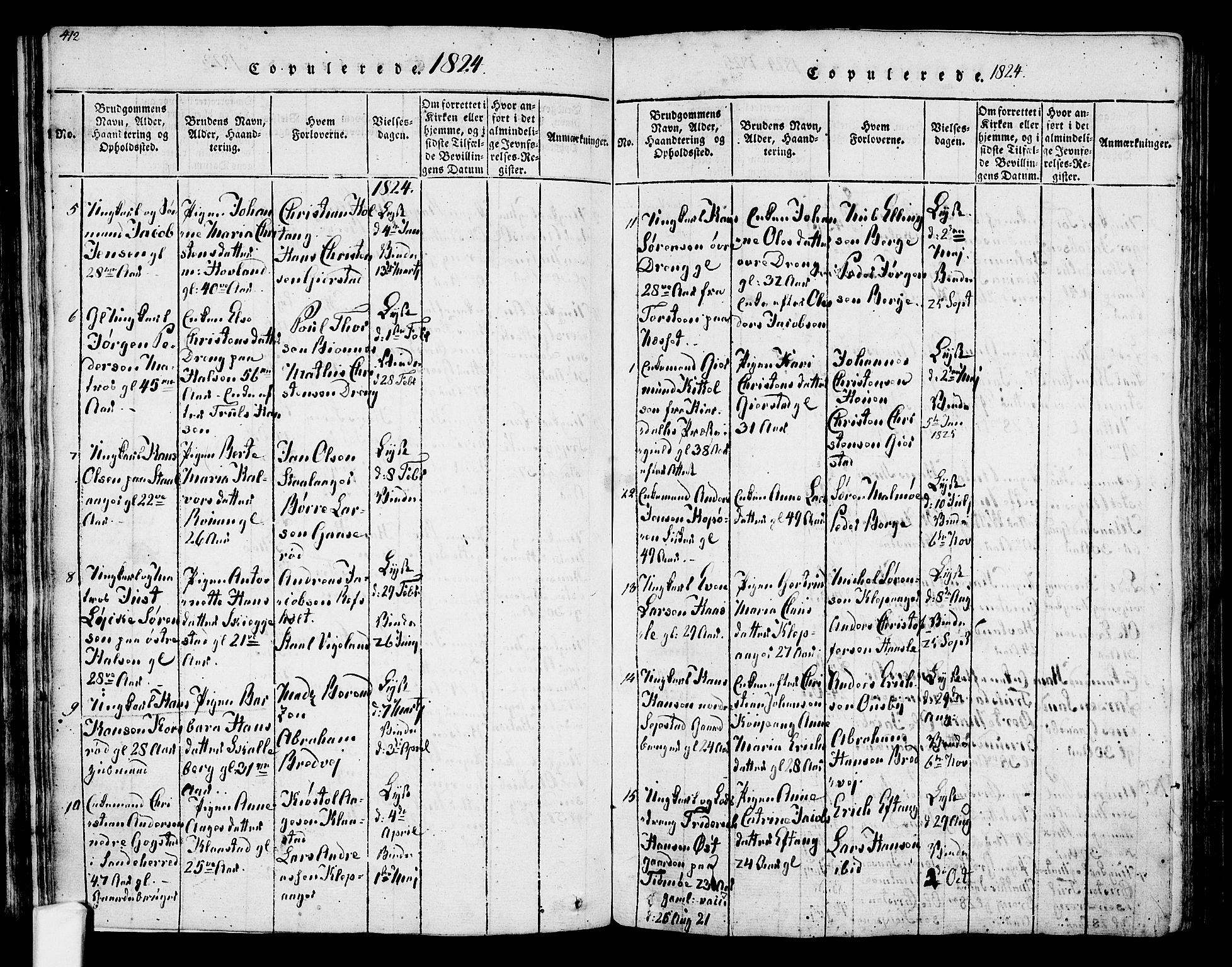 Tjølling kirkebøker, SAKO/A-60/F/Fa/L0005: Parish register (official) no. 5, 1814-1836, p. 412-413