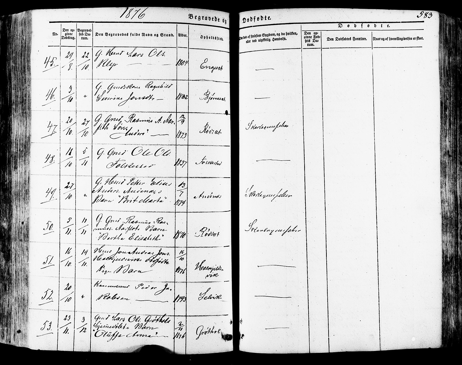 Ministerialprotokoller, klokkerbøker og fødselsregistre - Møre og Romsdal, SAT/A-1454/511/L0140: Parish register (official) no. 511A07, 1851-1878, p. 583