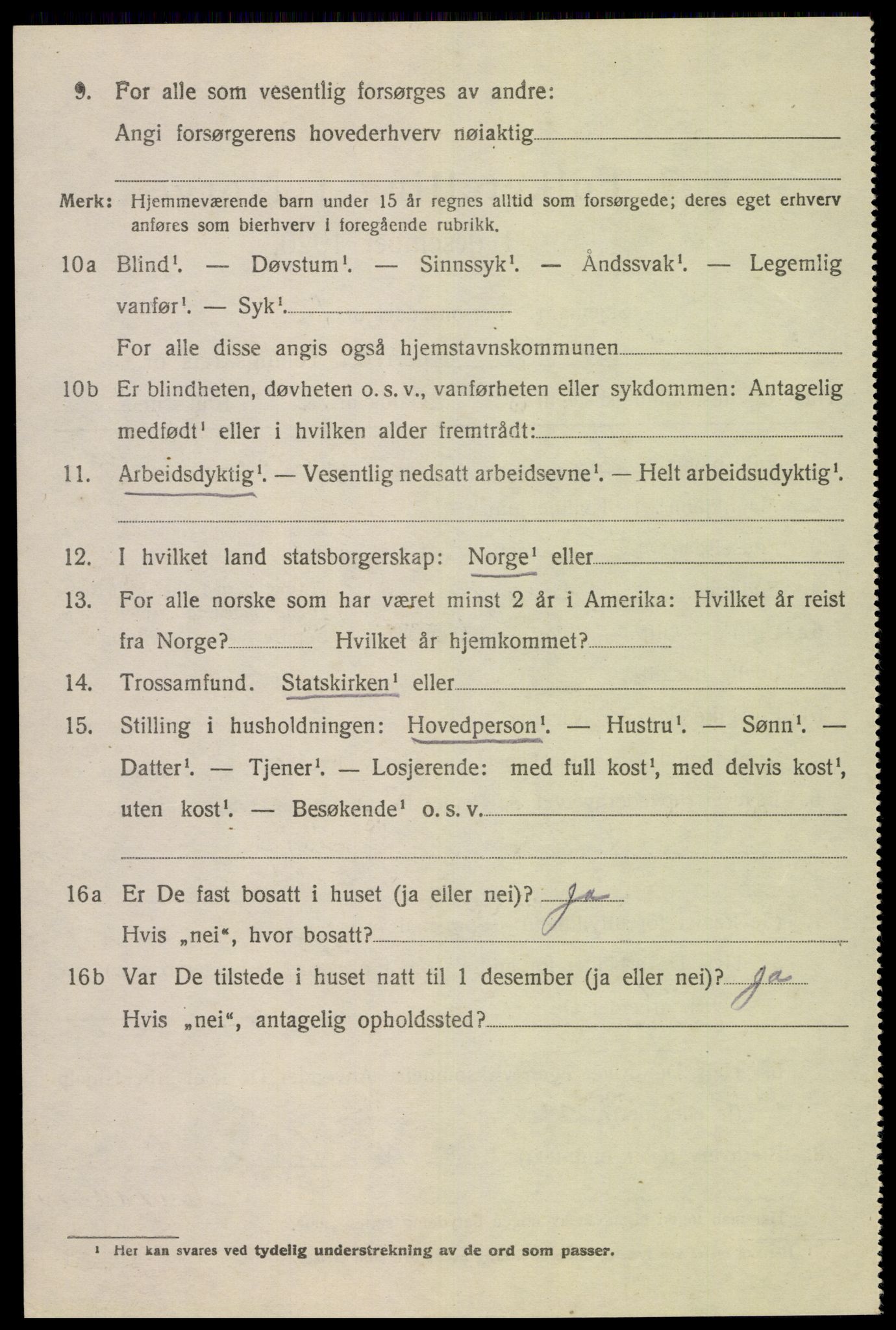 SAK, 1920 census for Øvre Sirdal, 1920, p. 1058