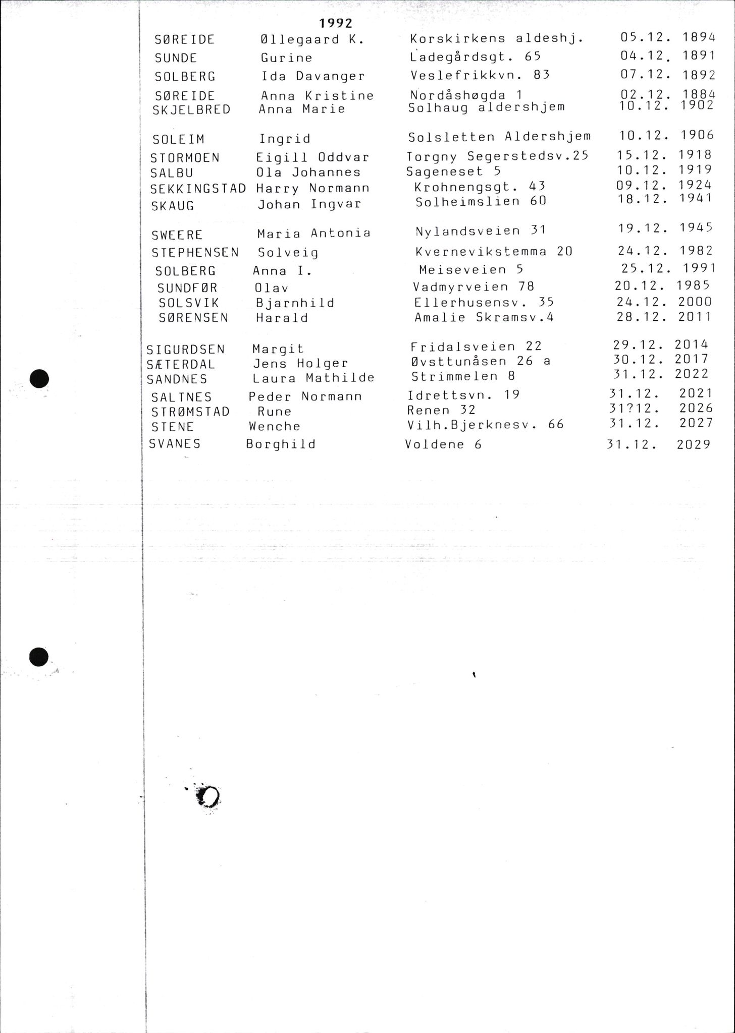 Byfogd og Byskriver i Bergen, SAB/A-3401/06/06Nb/L0013: Register til dødsfalljournaler, 1976-1992, p. 48