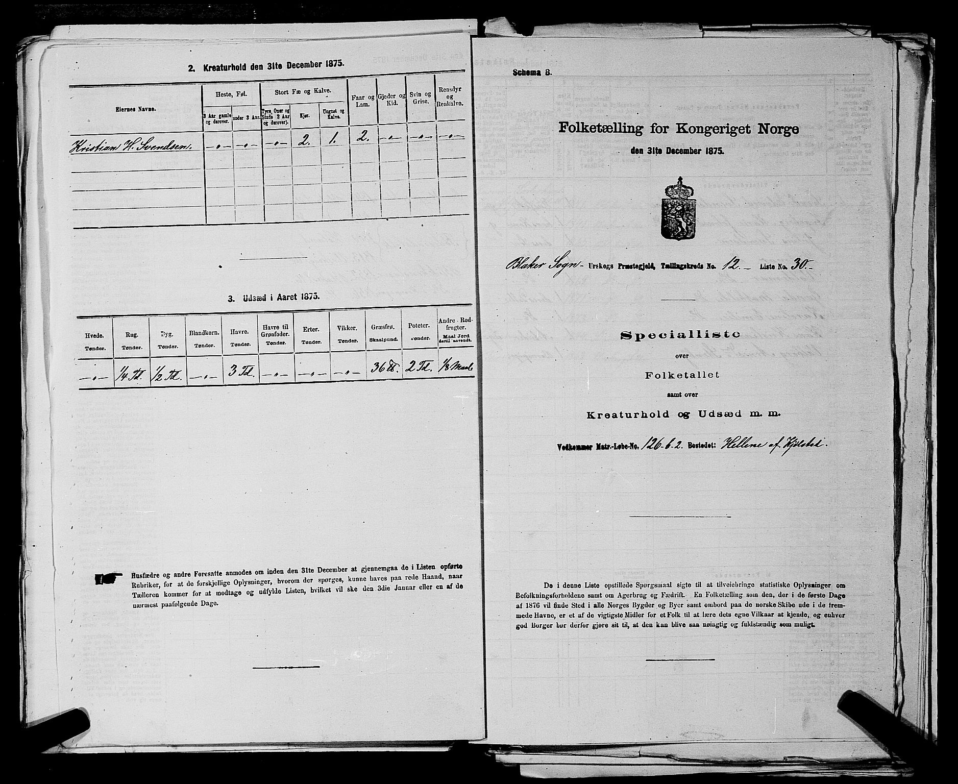 RA, 1875 census for 0224P Aurskog, 1875, p. 1225