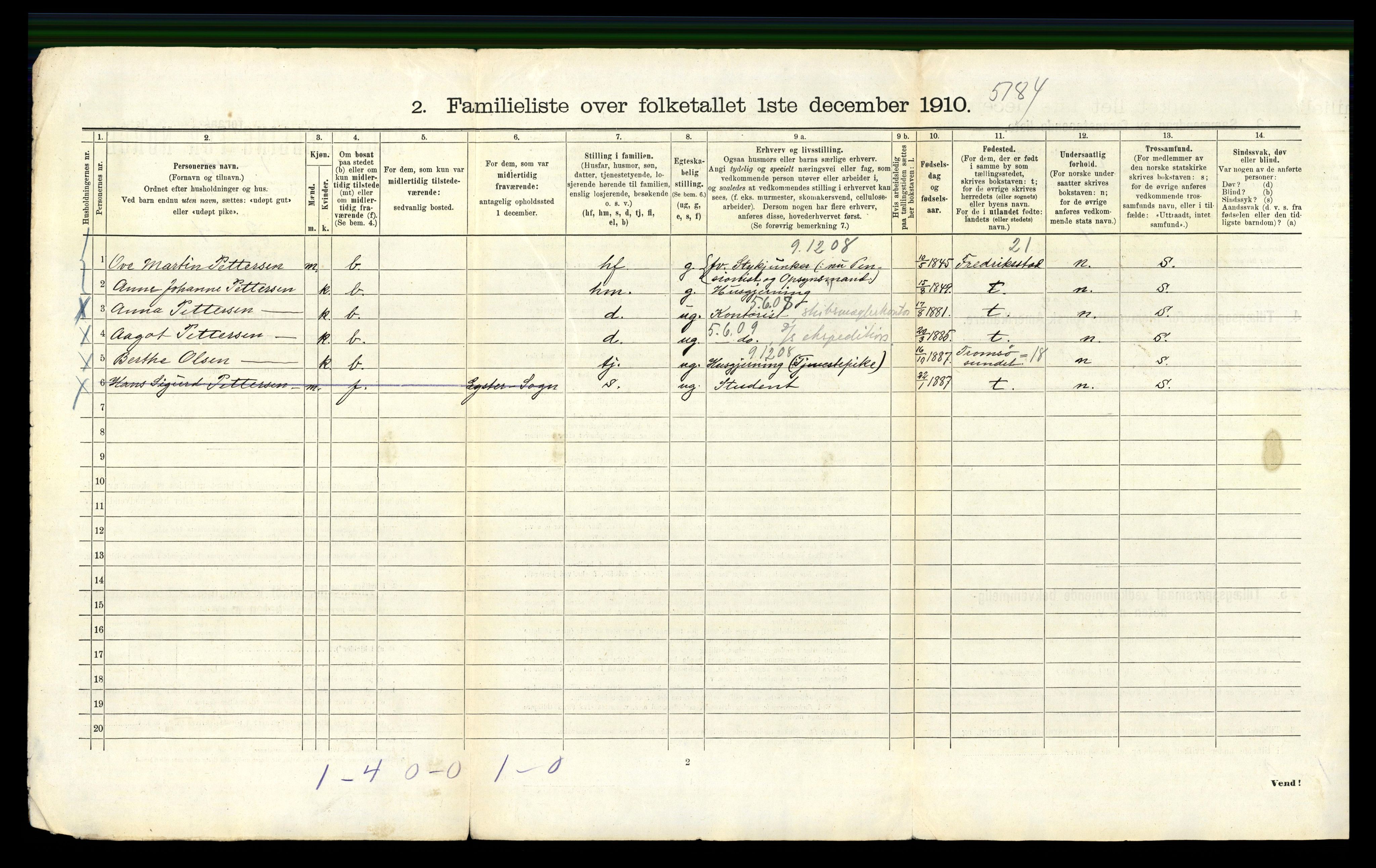 RA, 1910 census for Bergen, 1910, p. 8668