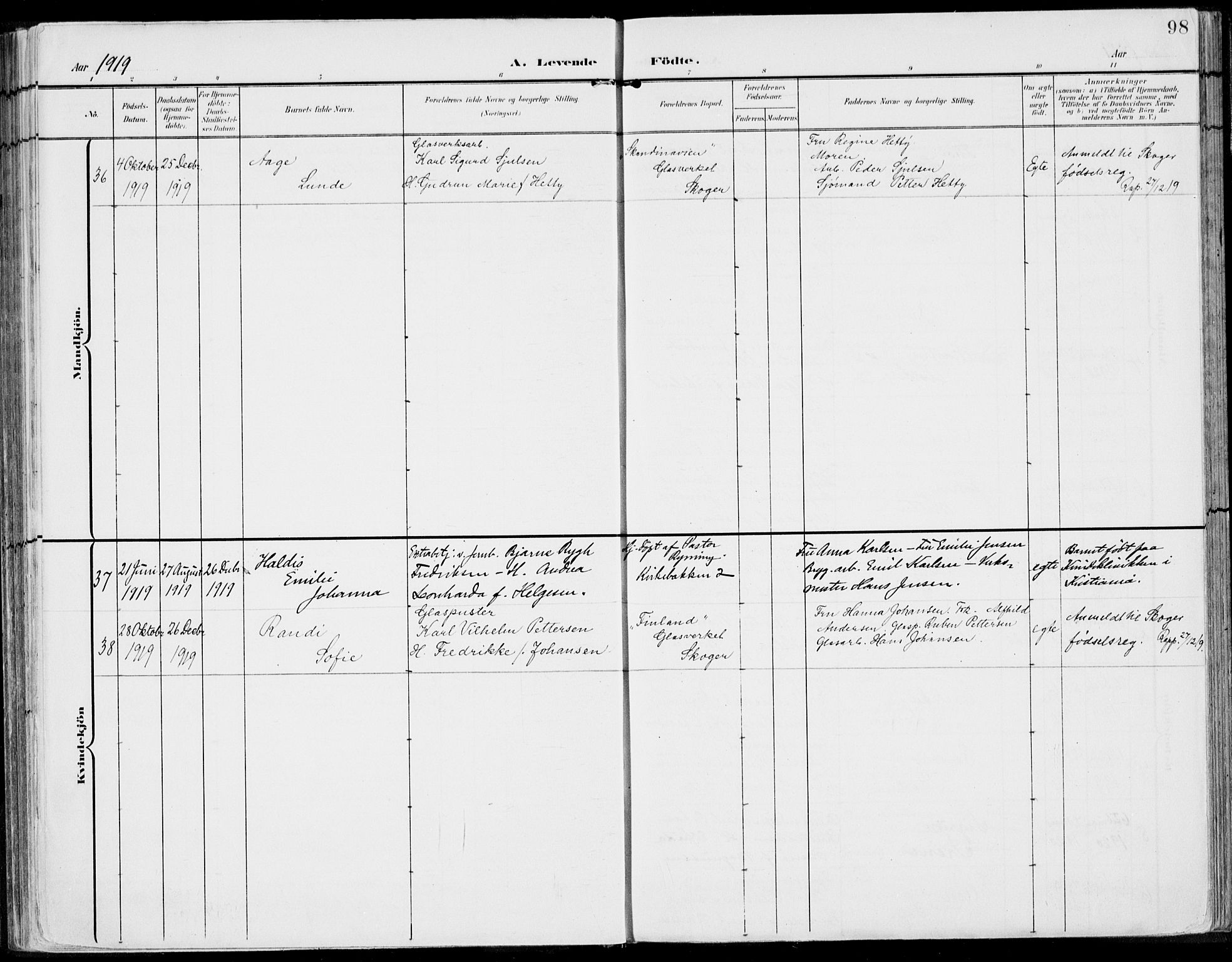 Strømsø kirkebøker, AV/SAKO-A-246/F/Fb/L0008: Parish register (official) no. II 8, 1902-1933, p. 98