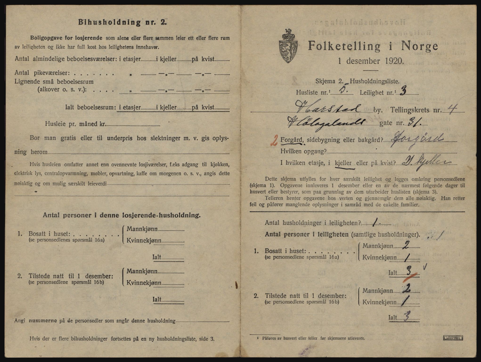 SATØ, 1920 census for Harstad, 1920, p. 1413