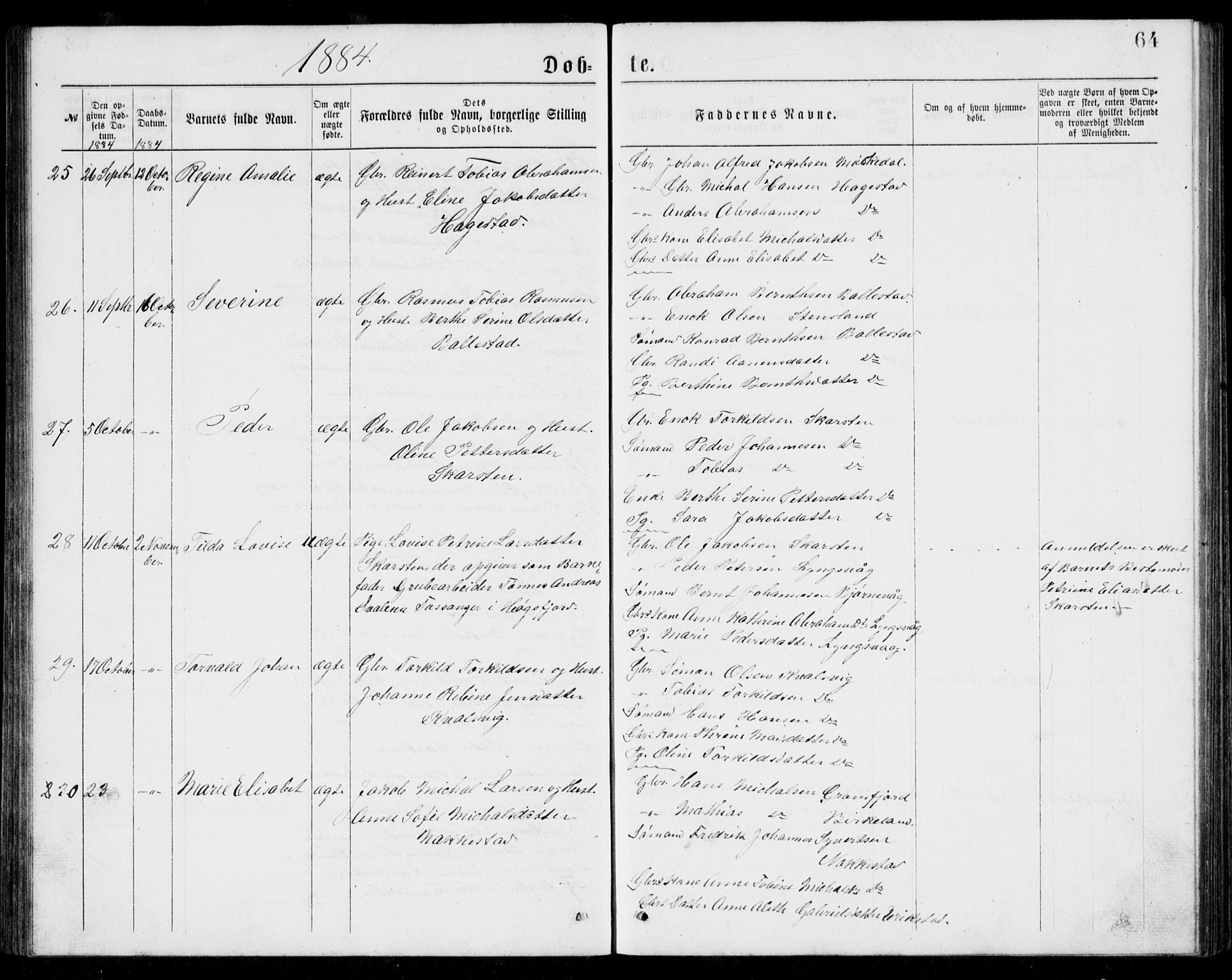 Lyngdal sokneprestkontor, AV/SAK-1111-0029/F/Fb/Fba/L0002: Parish register (copy) no. B 2, 1876-1886, p. 64