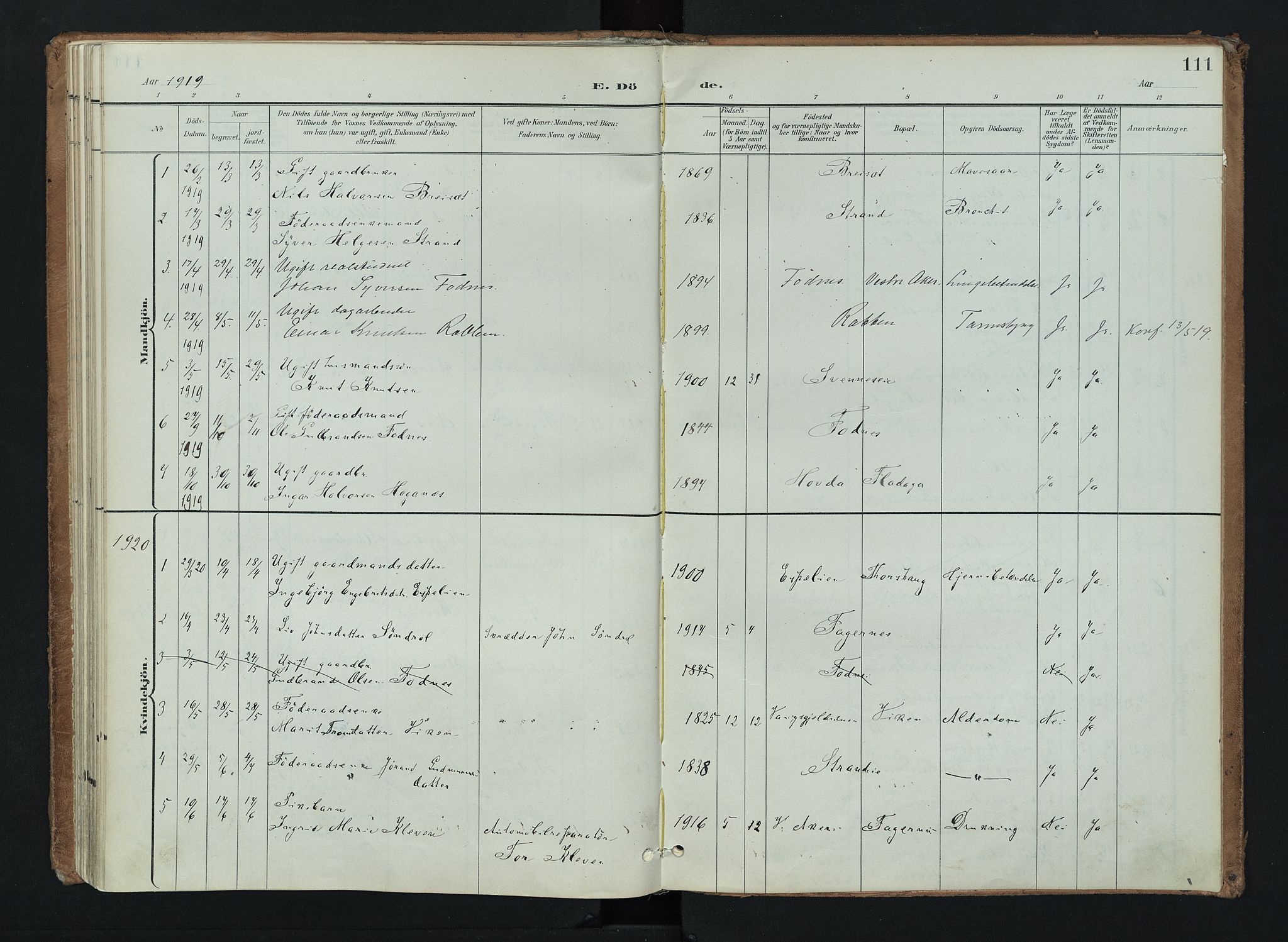 Nord-Aurdal prestekontor, SAH/PREST-132/H/Ha/Haa/L0016: Parish register (official) no. 16, 1897-1925, p. 111