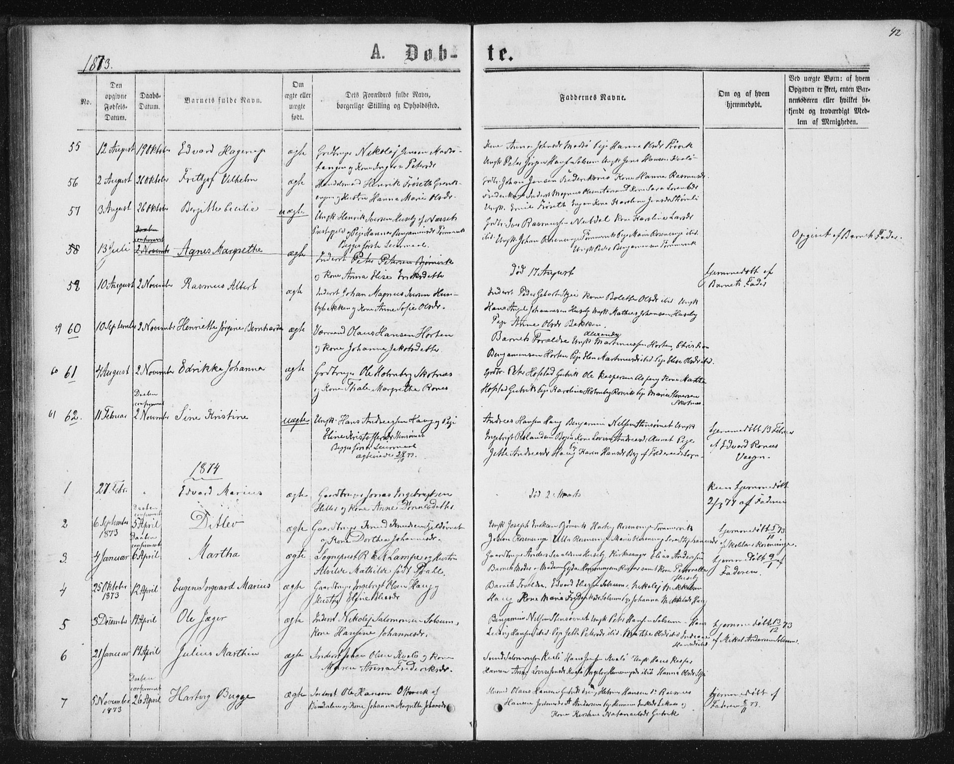 Ministerialprotokoller, klokkerbøker og fødselsregistre - Nord-Trøndelag, SAT/A-1458/788/L0696: Parish register (official) no. 788A03, 1863-1877, p. 42
