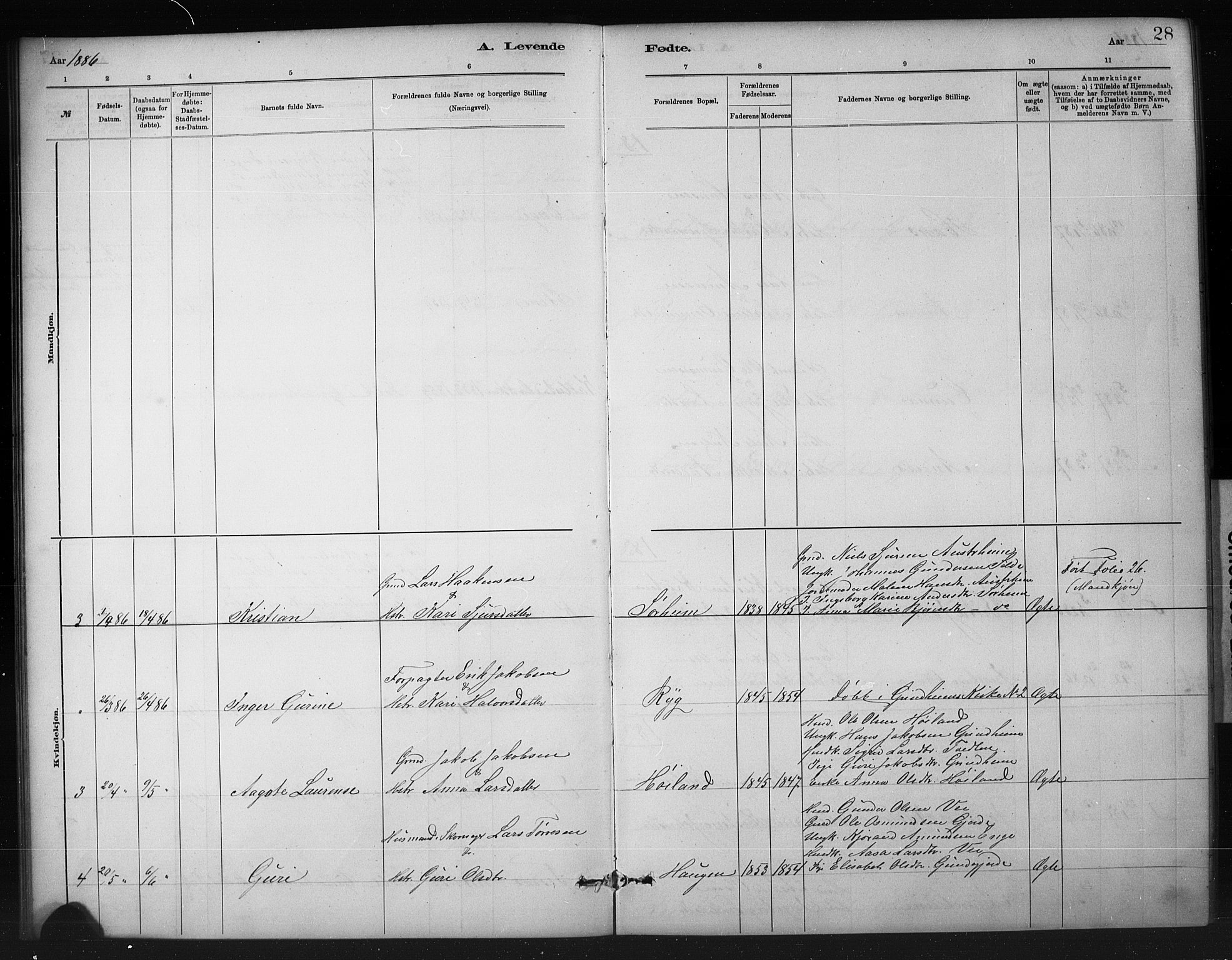 Etne sokneprestembete, SAB/A-75001/H/Hab: Parish register (copy) no. A 5, 1879-1896, p. 28