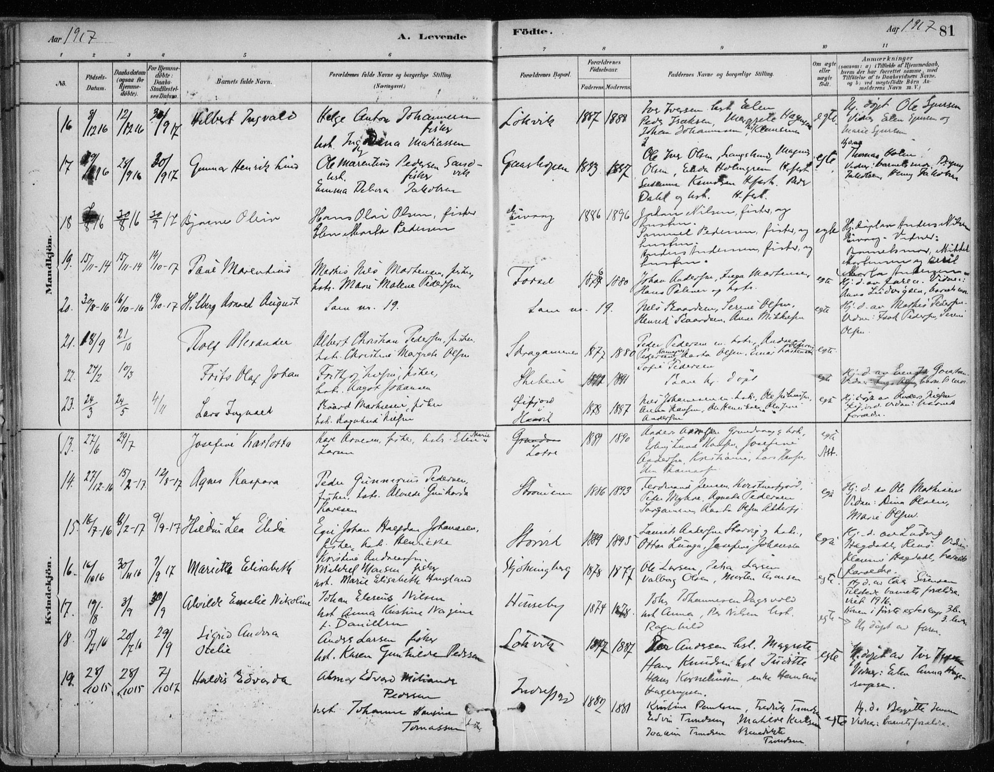 Hammerfest sokneprestkontor, SATØ/S-1347/H/Ha/L0013.kirke: Parish register (official) no. 13, 1898-1917, p. 81