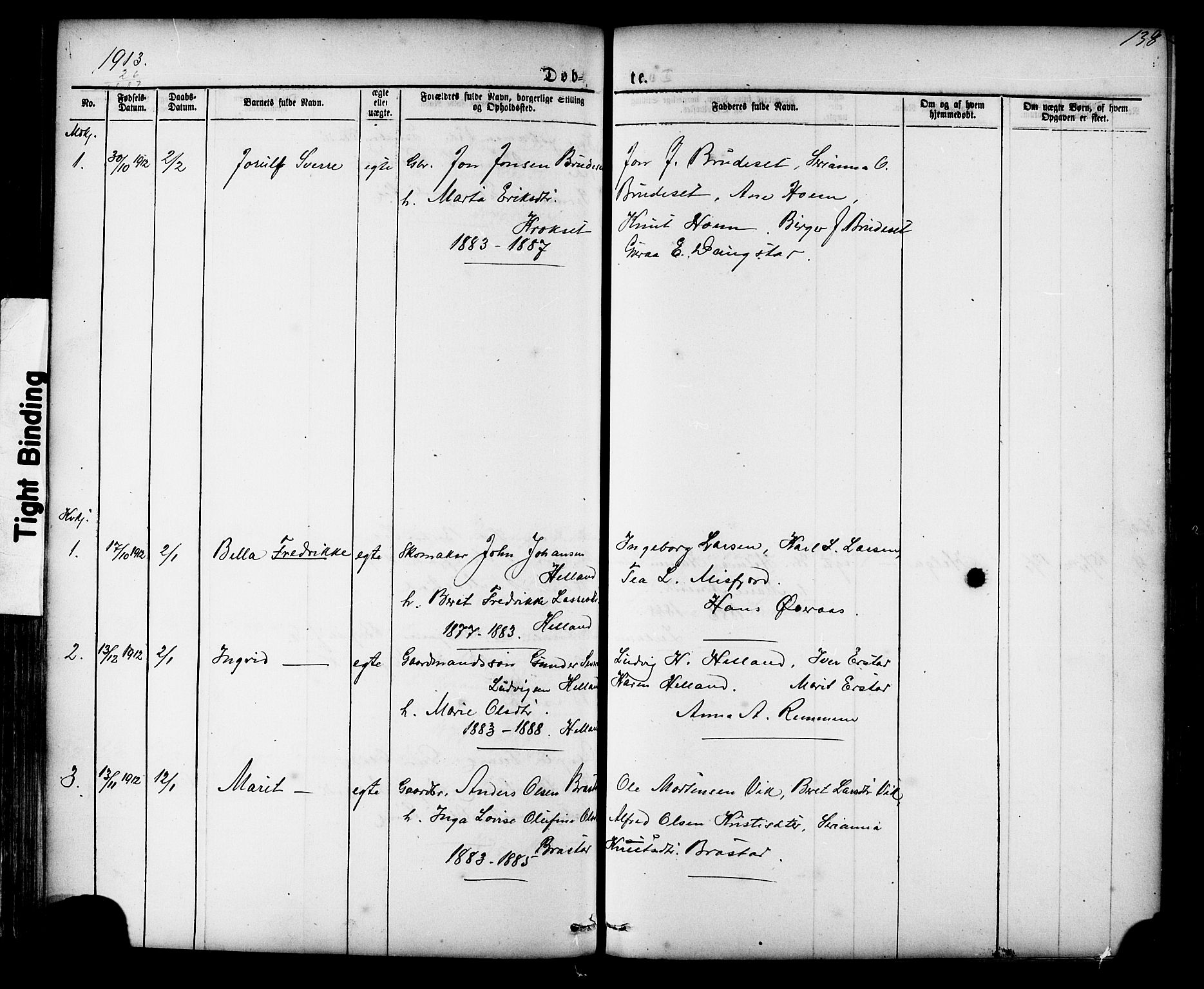 Ministerialprotokoller, klokkerbøker og fødselsregistre - Møre og Romsdal, AV/SAT-A-1454/539/L0536: Parish register (copy) no. 539C02, 1867-1913, p. 138