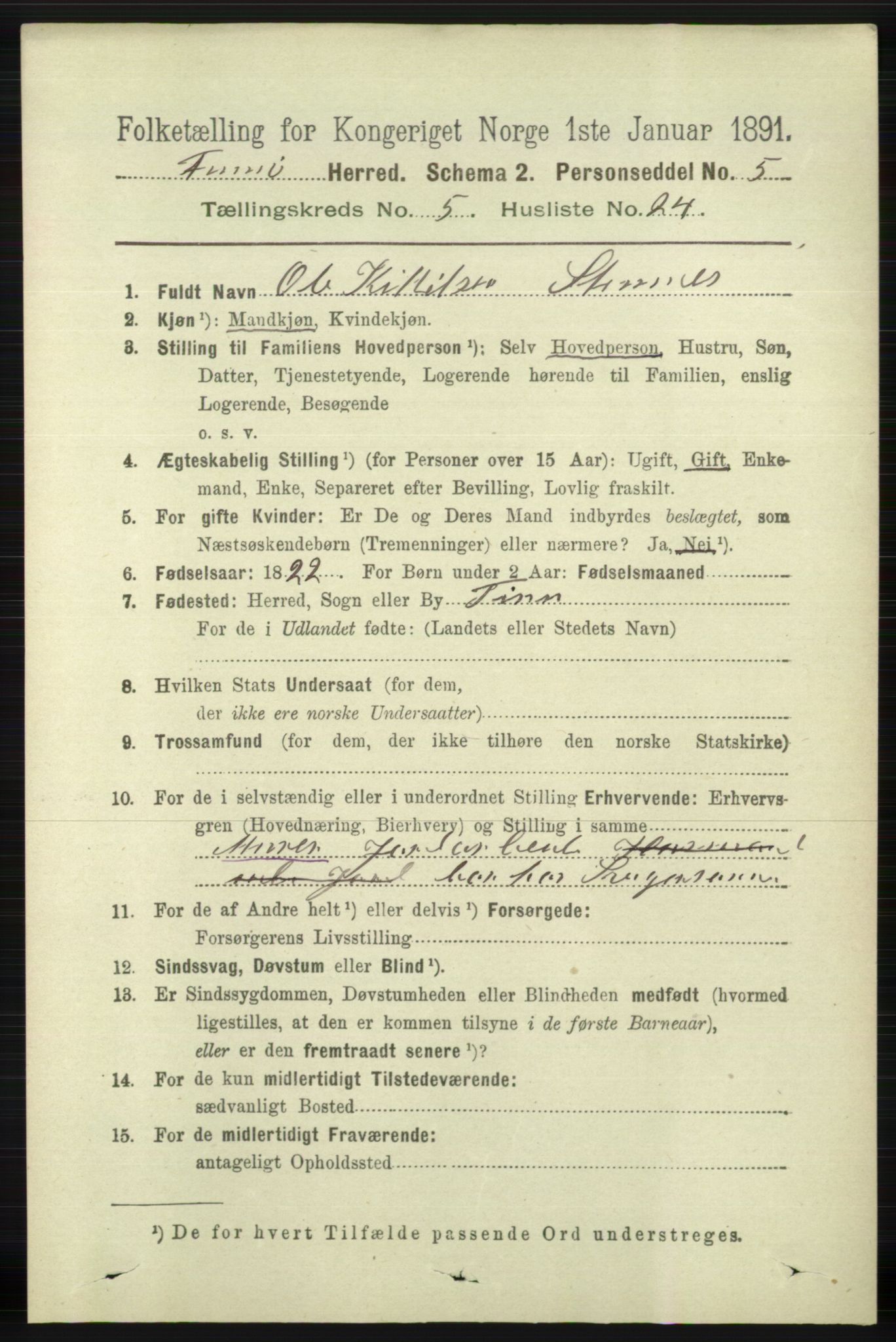 RA, 1891 census for 1141 Finnøy, 1891, p. 1238