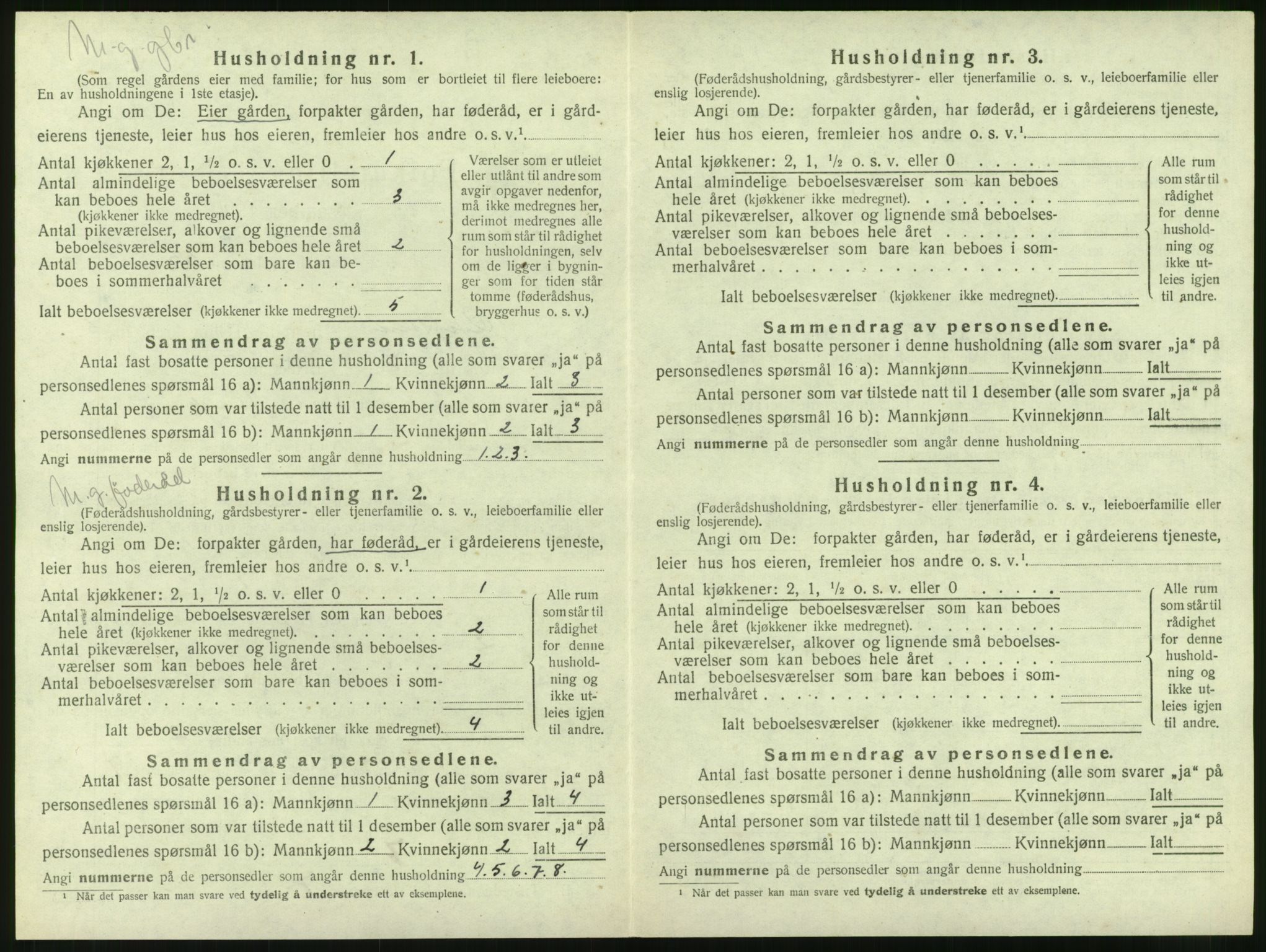 SAT, 1920 census for Grytten, 1920, p. 351