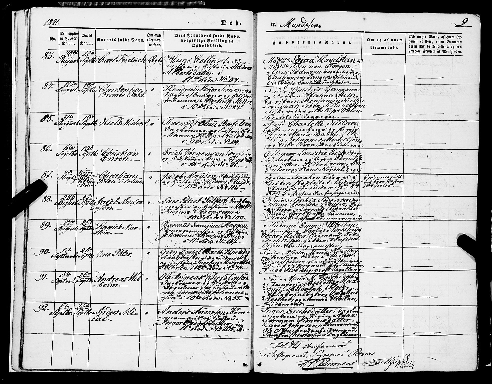 Domkirken sokneprestembete, AV/SAB-A-74801/H/Haa/L0019: Parish register (official) no. B 2, 1841-1851, p. 9