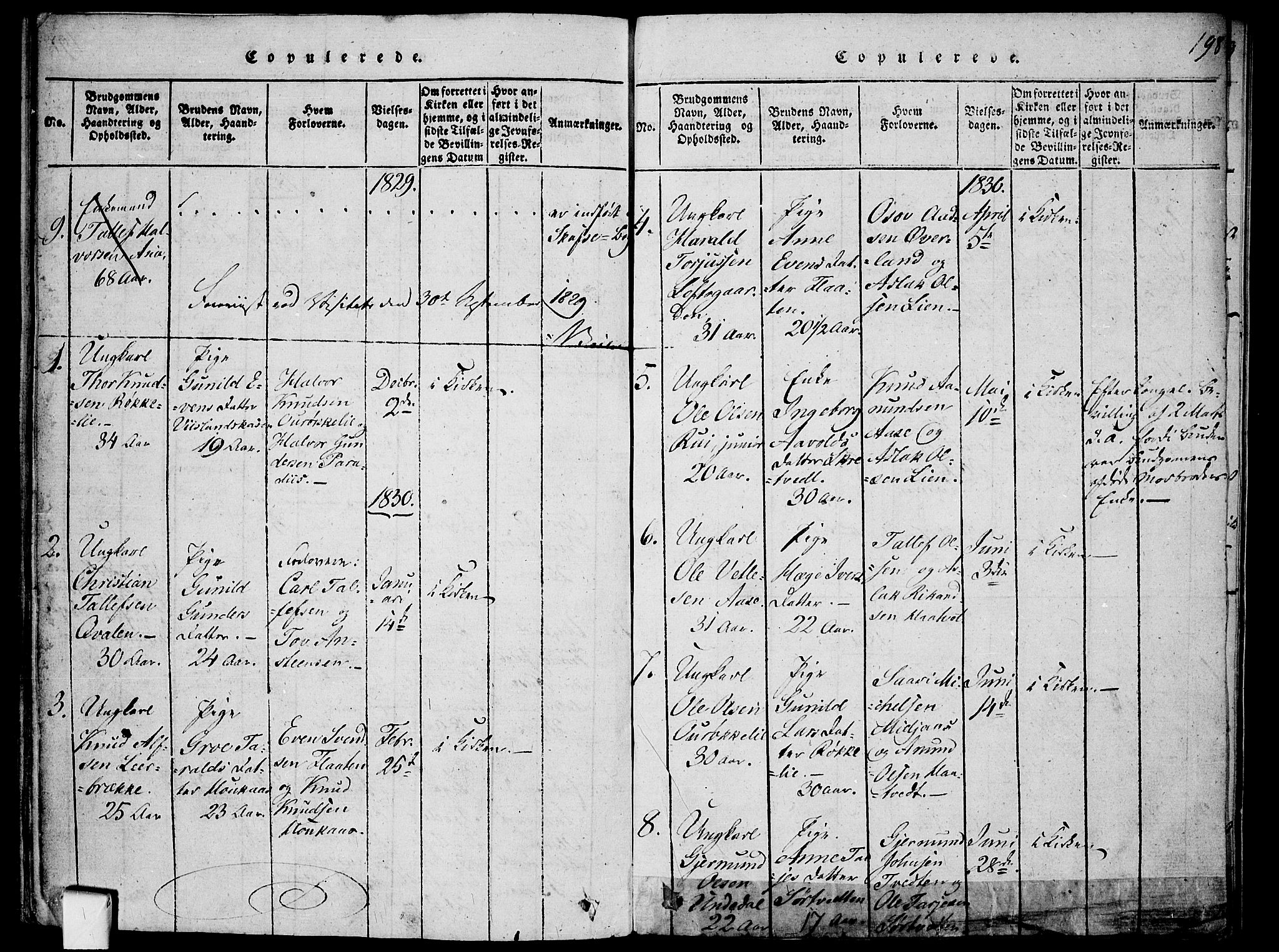 Mo kirkebøker, SAKO/A-286/F/Fa/L0004: Parish register (official) no. I 4, 1814-1844, p. 198