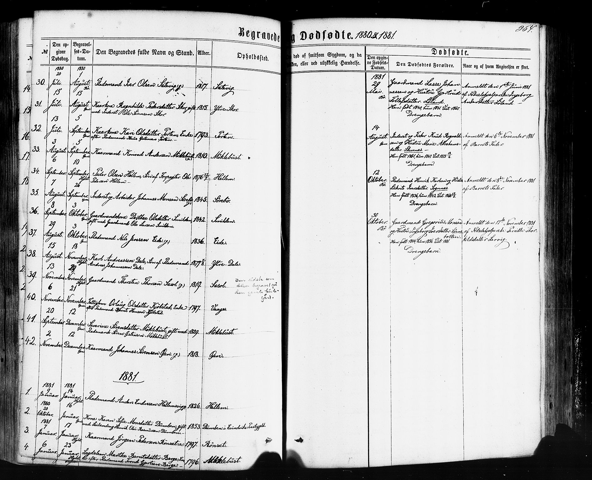 Hyllestad sokneprestembete, SAB/A-80401: Parish register (official) no. A 1, 1861-1886, p. 364