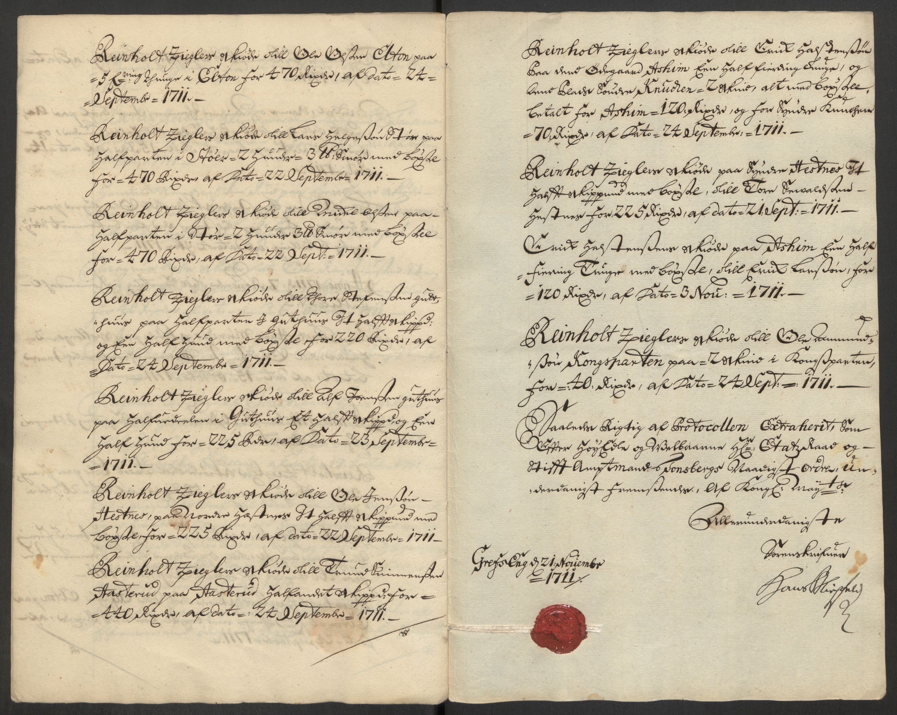 Kristiania stiftamt, AV/SAO-A-10386/E/Ed/Edp/L0001: Sorenskrivere, 1711-1721, p. 7