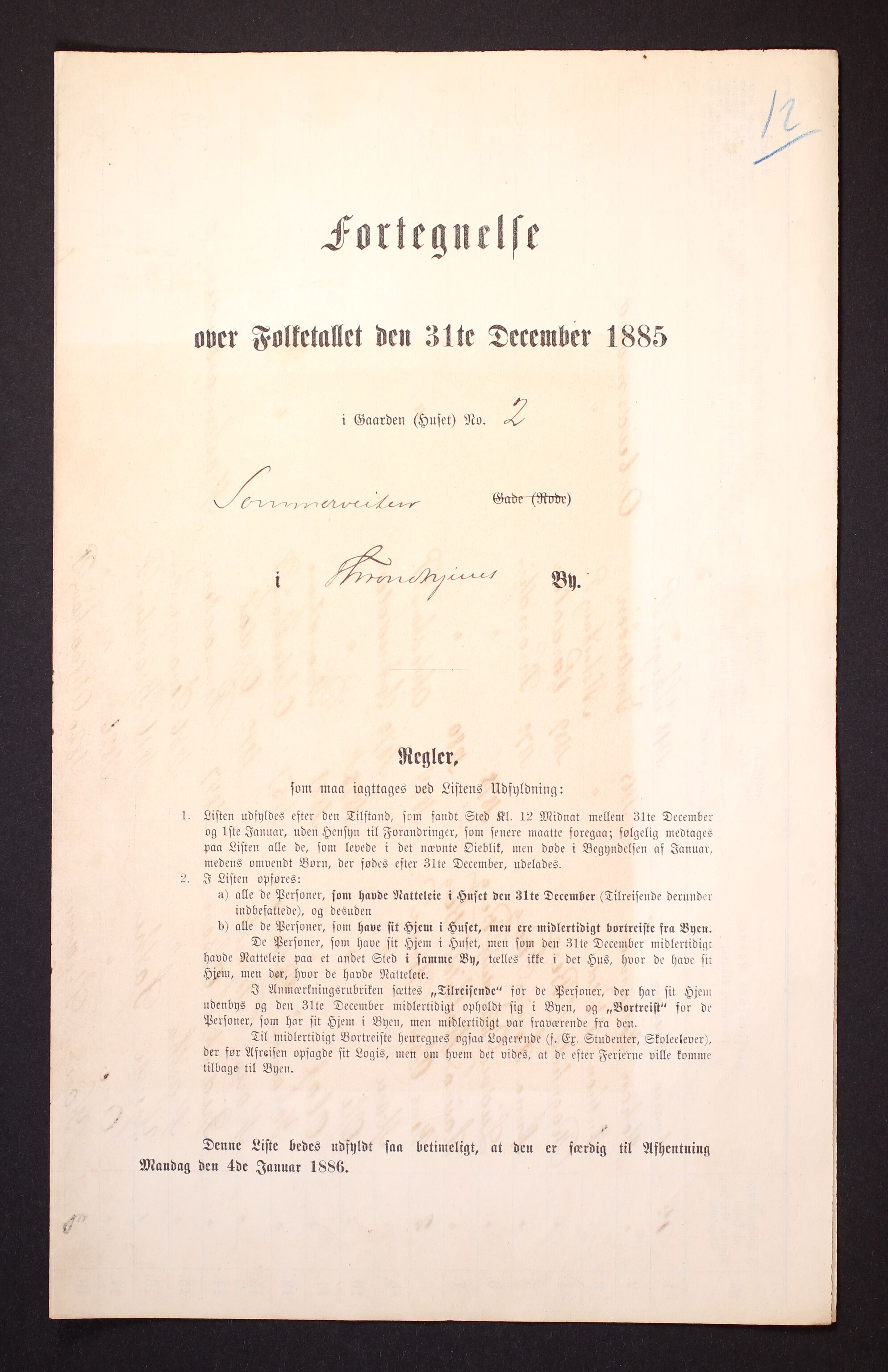 SAT, 1885 census for 1601 Trondheim, 1885, p. 1681