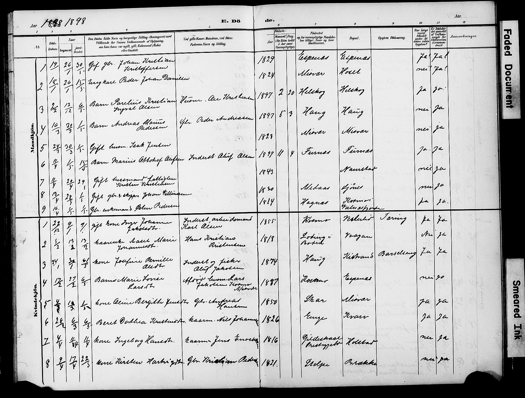 Ministerialprotokoller, klokkerbøker og fødselsregistre - Nordland, SAT/A-1459/852/L0755: Parish register (copy) no. 852C06, 1895-1902