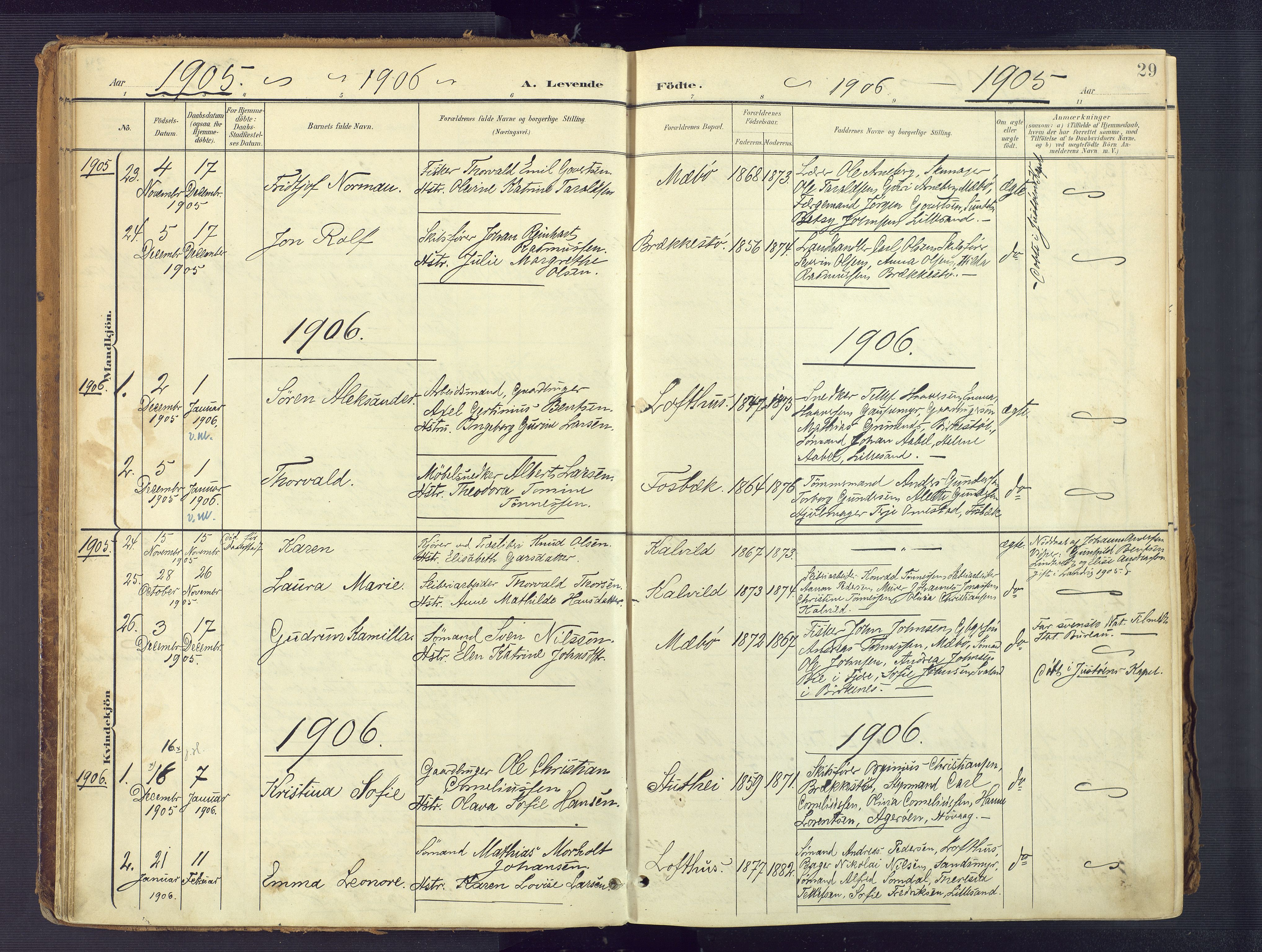 Vestre Moland sokneprestkontor, SAK/1111-0046/F/Fa/Fab/L0010: Parish register (official) no. A 10, 1900-1926, p. 29