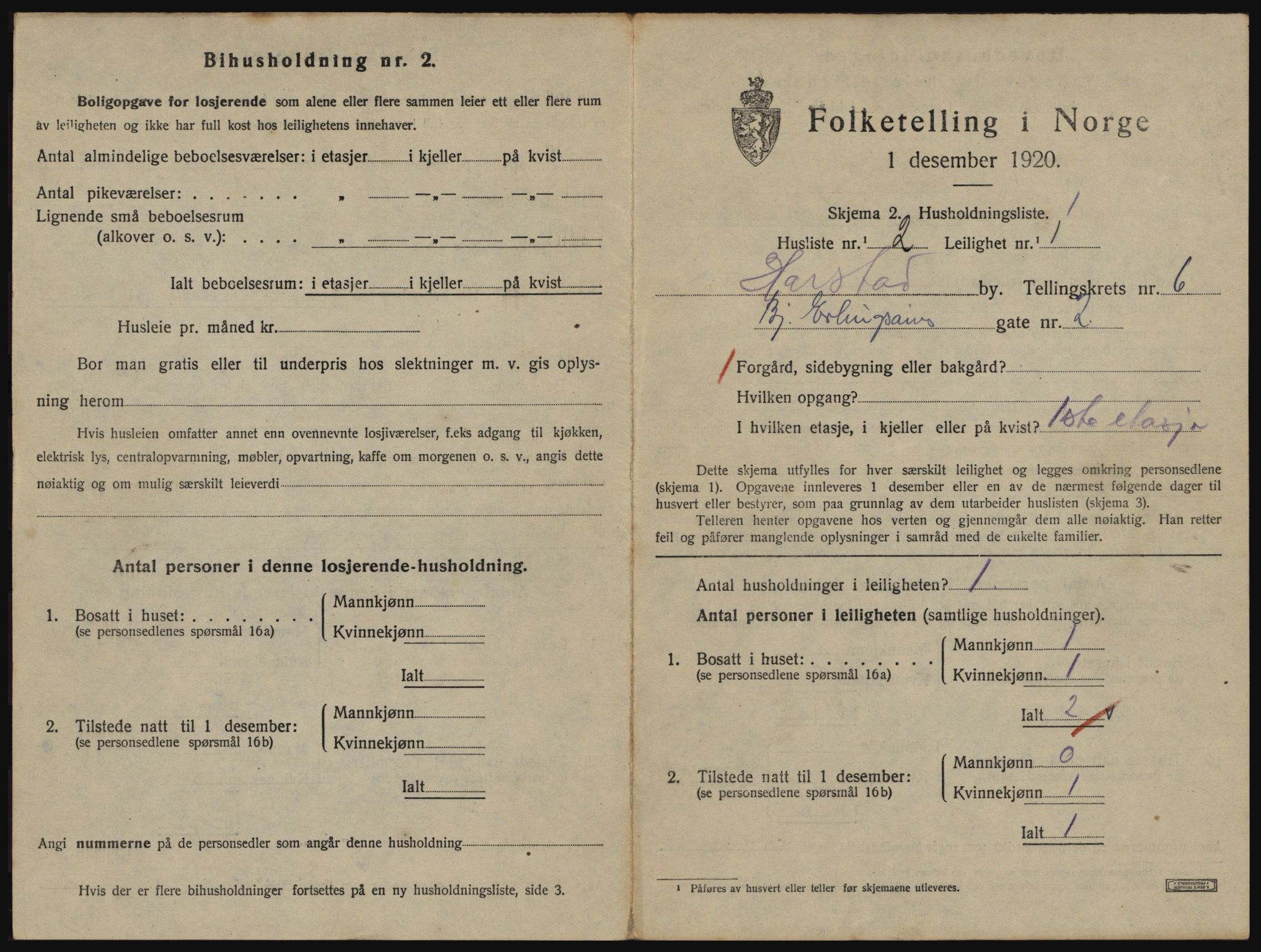 SATØ, 1920 census for Harstad, 1920, p. 1815