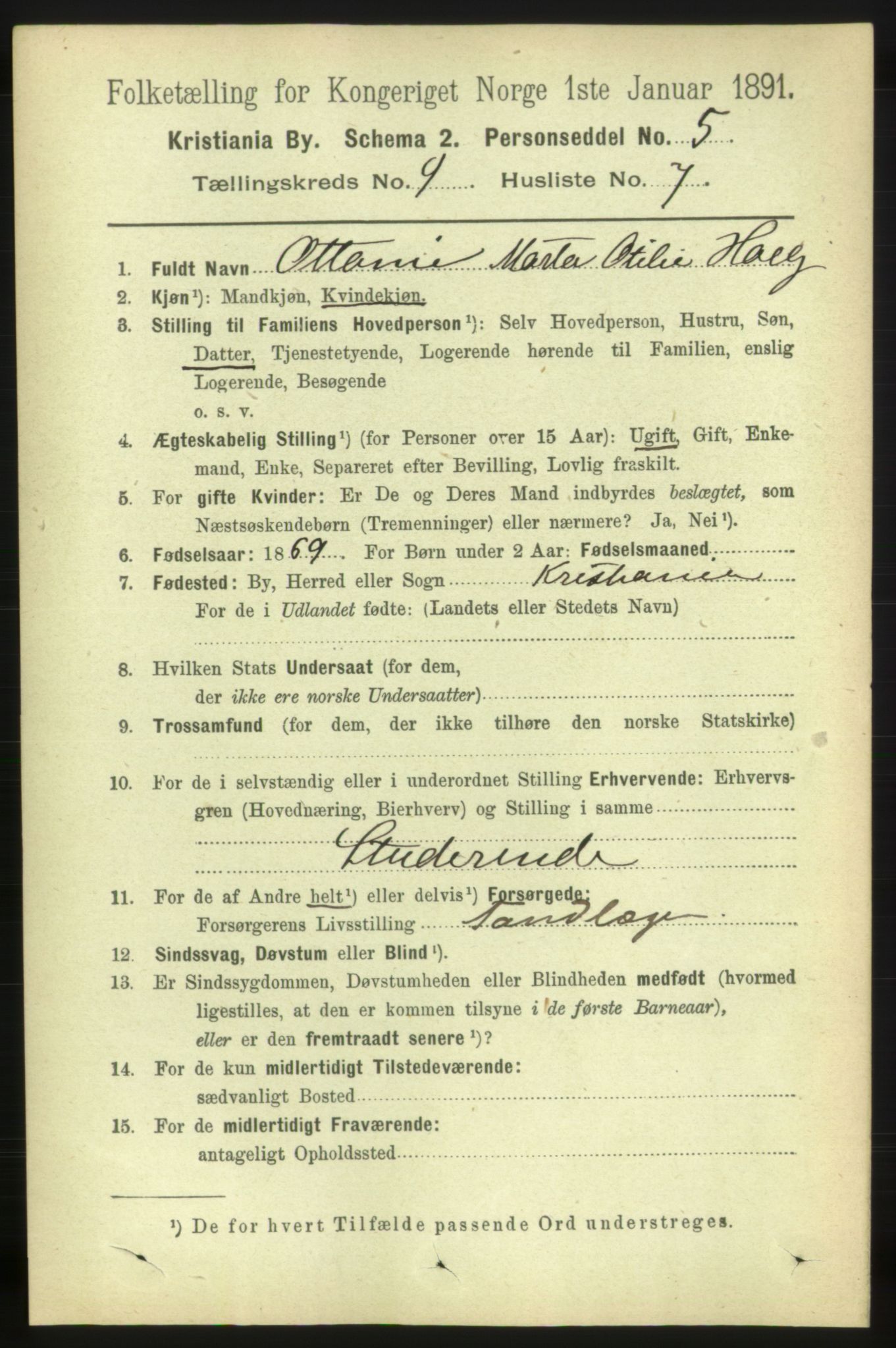 RA, 1891 census for 0301 Kristiania, 1891, p. 4092