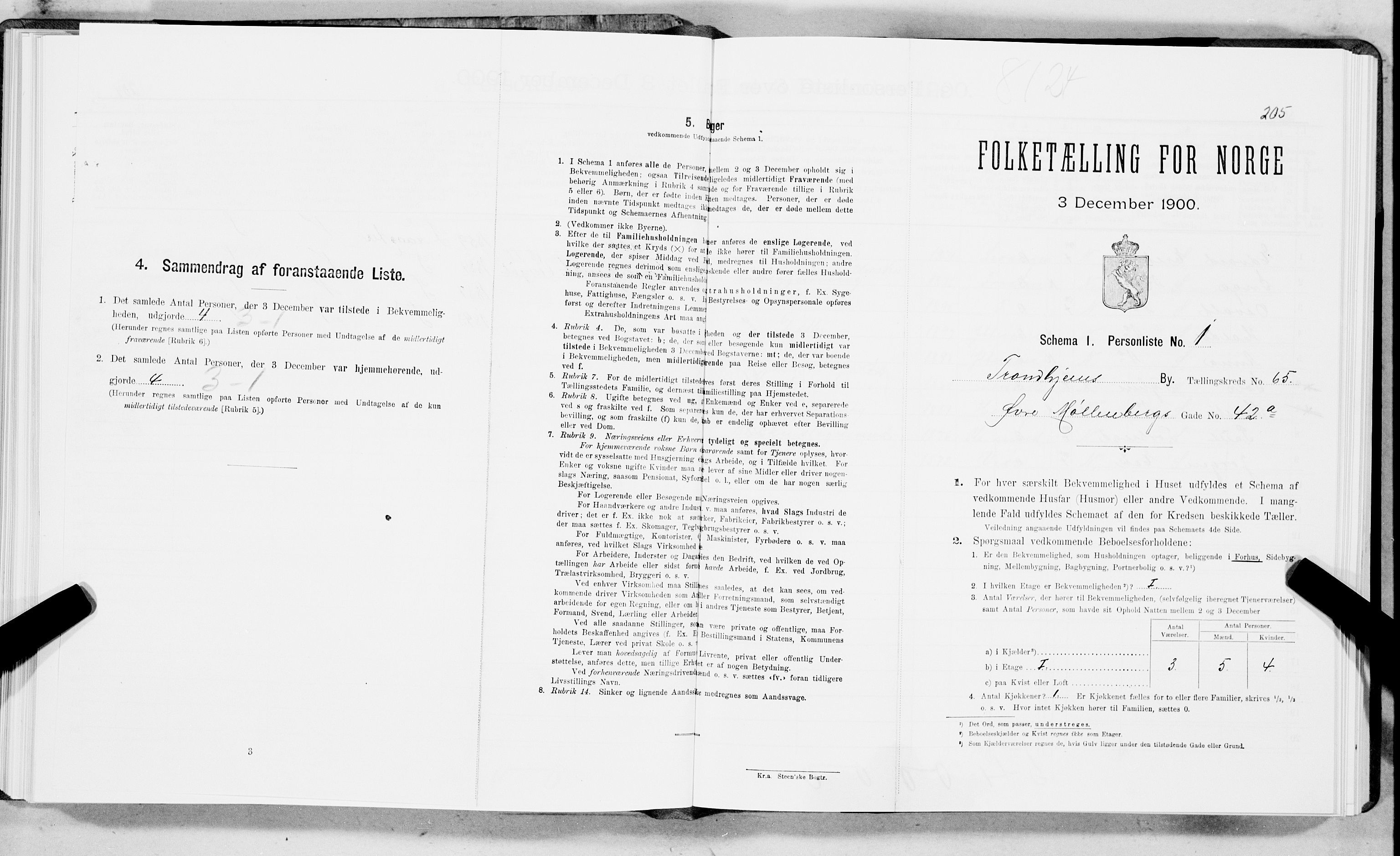 SAT, 1900 census for Trondheim, 1900, p. 11511