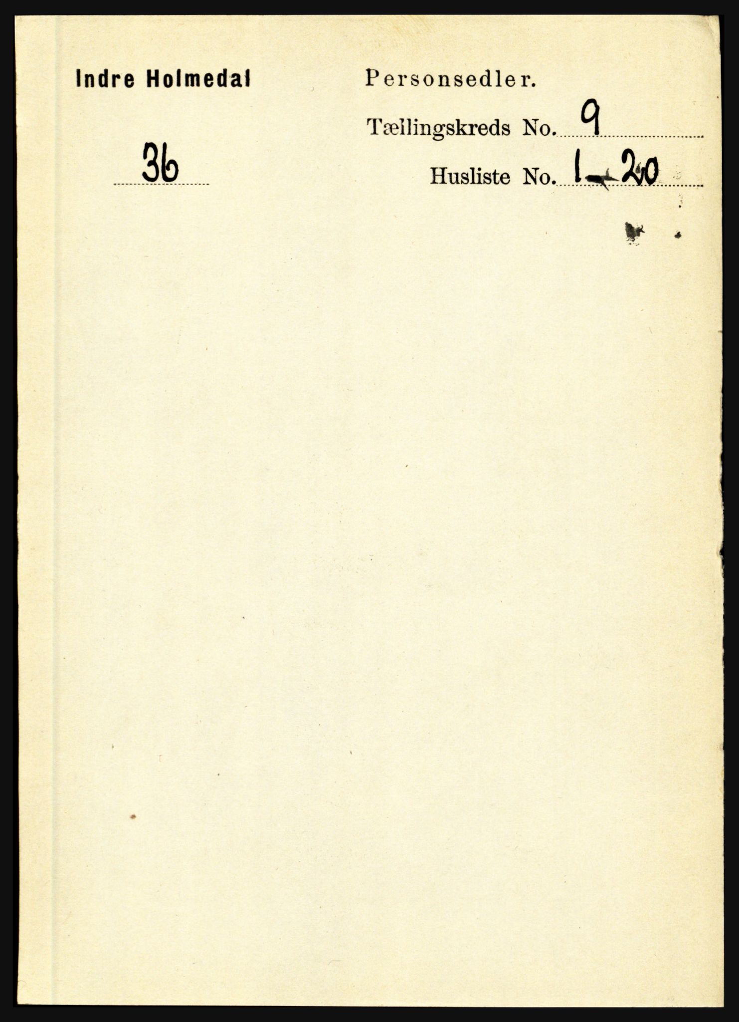 RA, 1891 census for 1430 Indre Holmedal, 1891, p. 4022