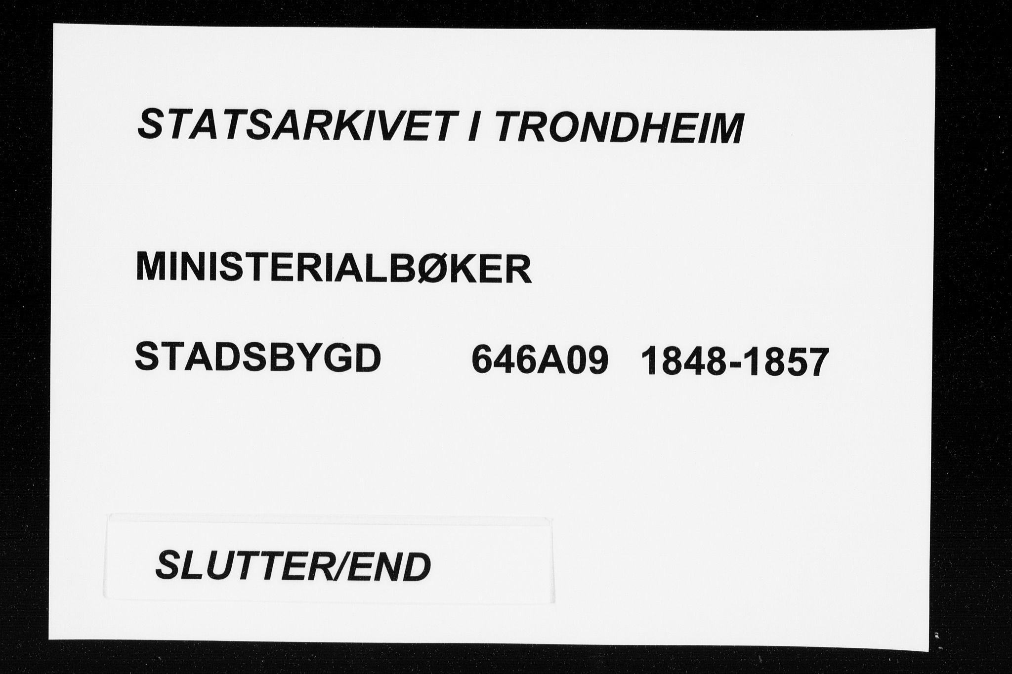 Ministerialprotokoller, klokkerbøker og fødselsregistre - Sør-Trøndelag, SAT/A-1456/646/L0611: Parish register (official) no. 646A09, 1848-1857