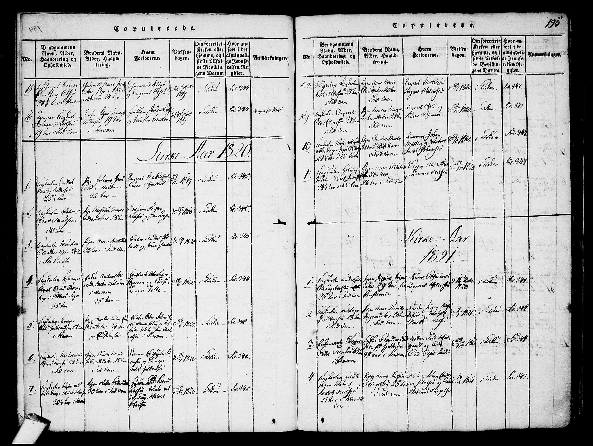 Stavern kirkebøker, SAKO/A-318/F/Fa/L0006: Parish register (official) no. 6, 1816-1839, p. 195