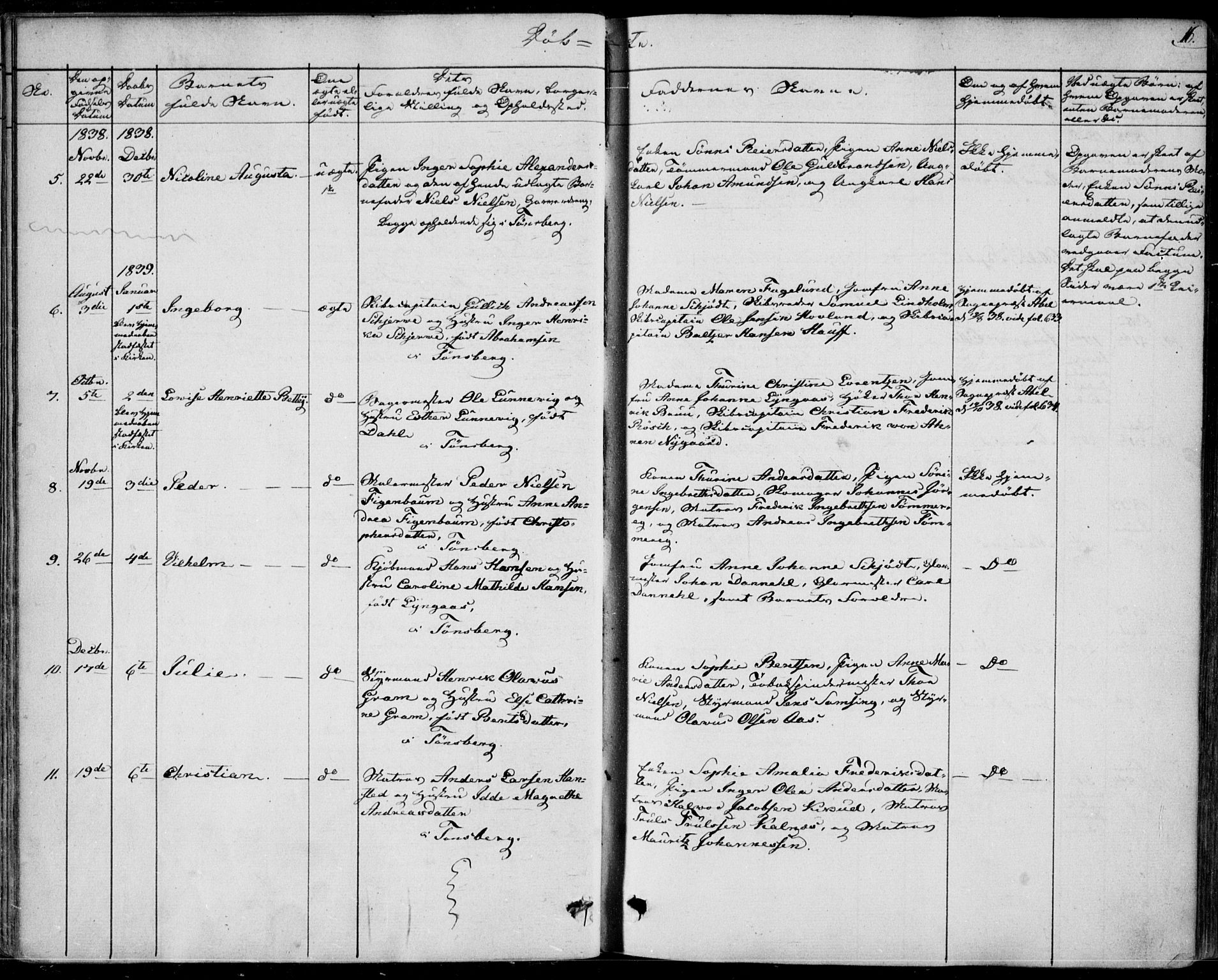 Tønsberg kirkebøker, AV/SAKO-A-330/F/Fa/L0006: Parish register (official) no. I 6, 1836-1844, p. 16