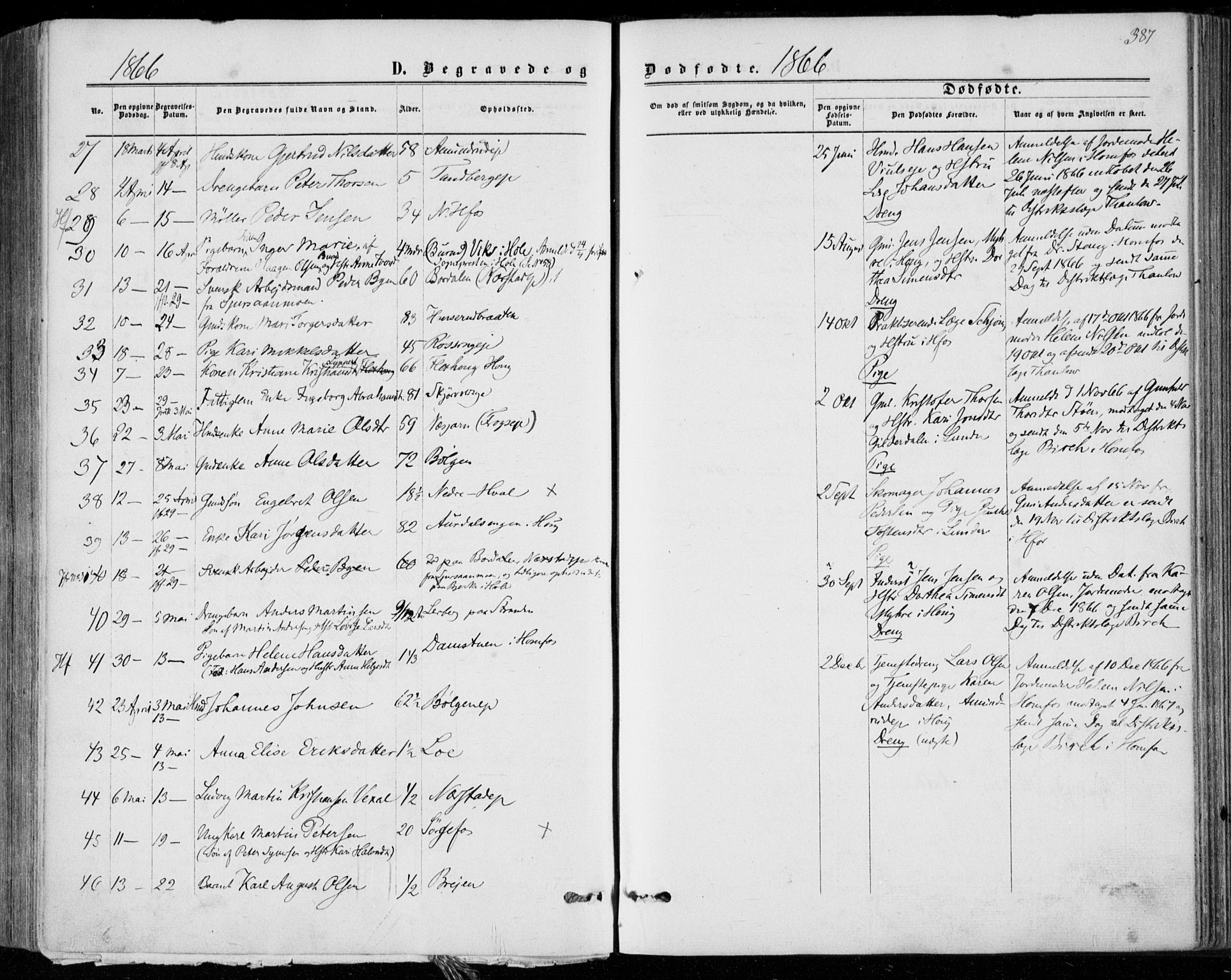 Norderhov kirkebøker, AV/SAKO-A-237/F/Fa/L0013: Parish register (official) no. 13, 1866-1874, p. 387