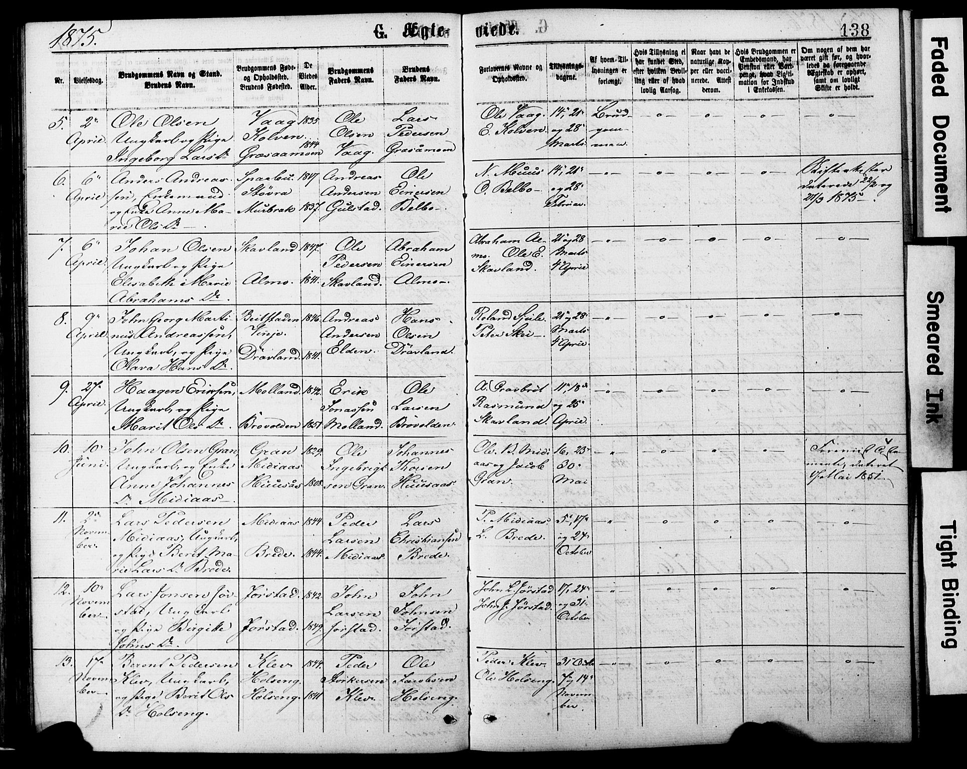 Ministerialprotokoller, klokkerbøker og fødselsregistre - Nord-Trøndelag, SAT/A-1458/749/L0473: Parish register (official) no. 749A07, 1873-1887, p. 138