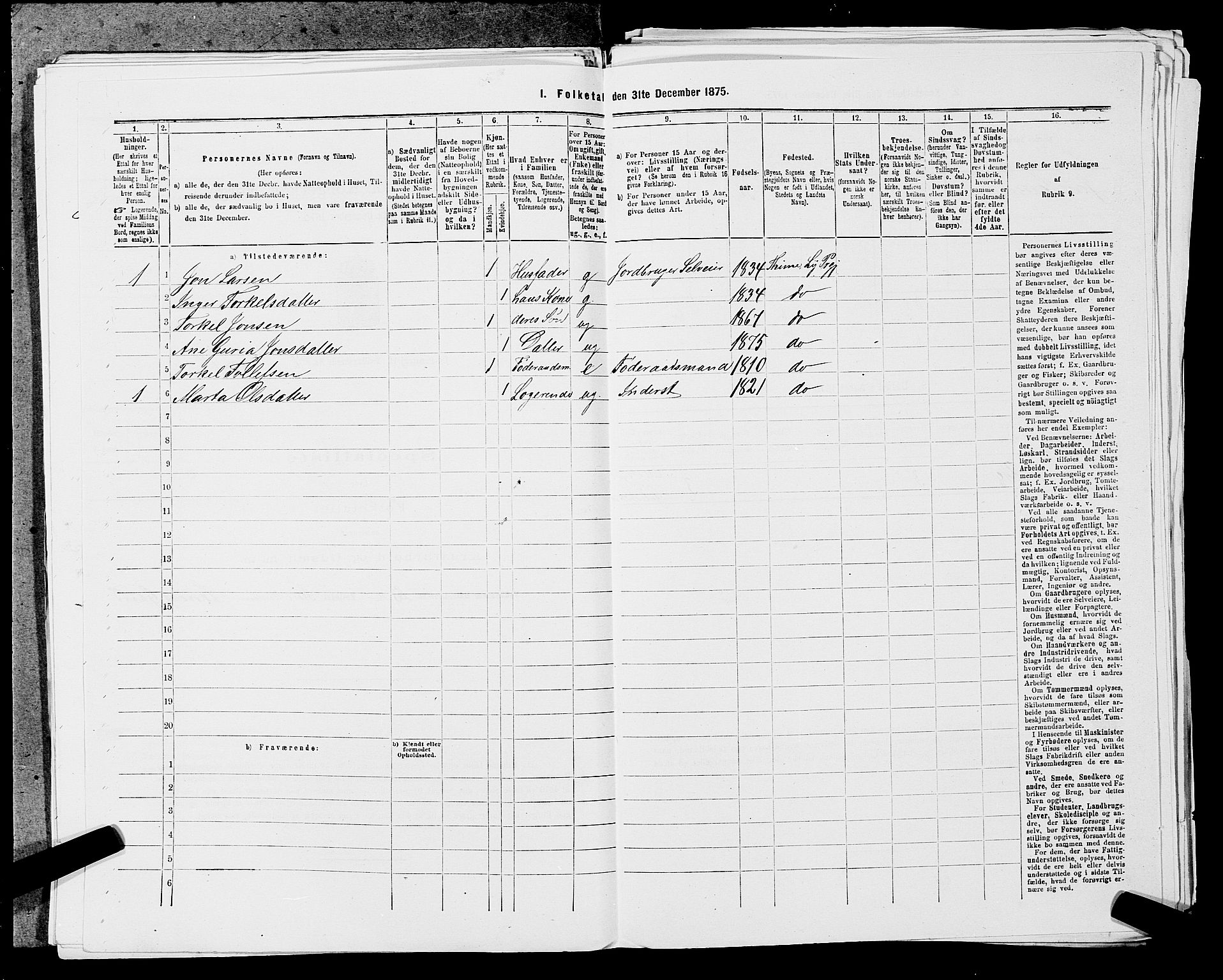 SAST, 1875 census for 1121P Lye, 1875, p. 508