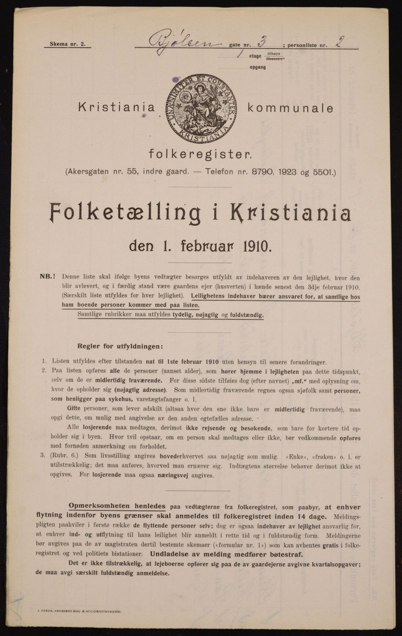 OBA, Municipal Census 1910 for Kristiania, 1910, p. 6243