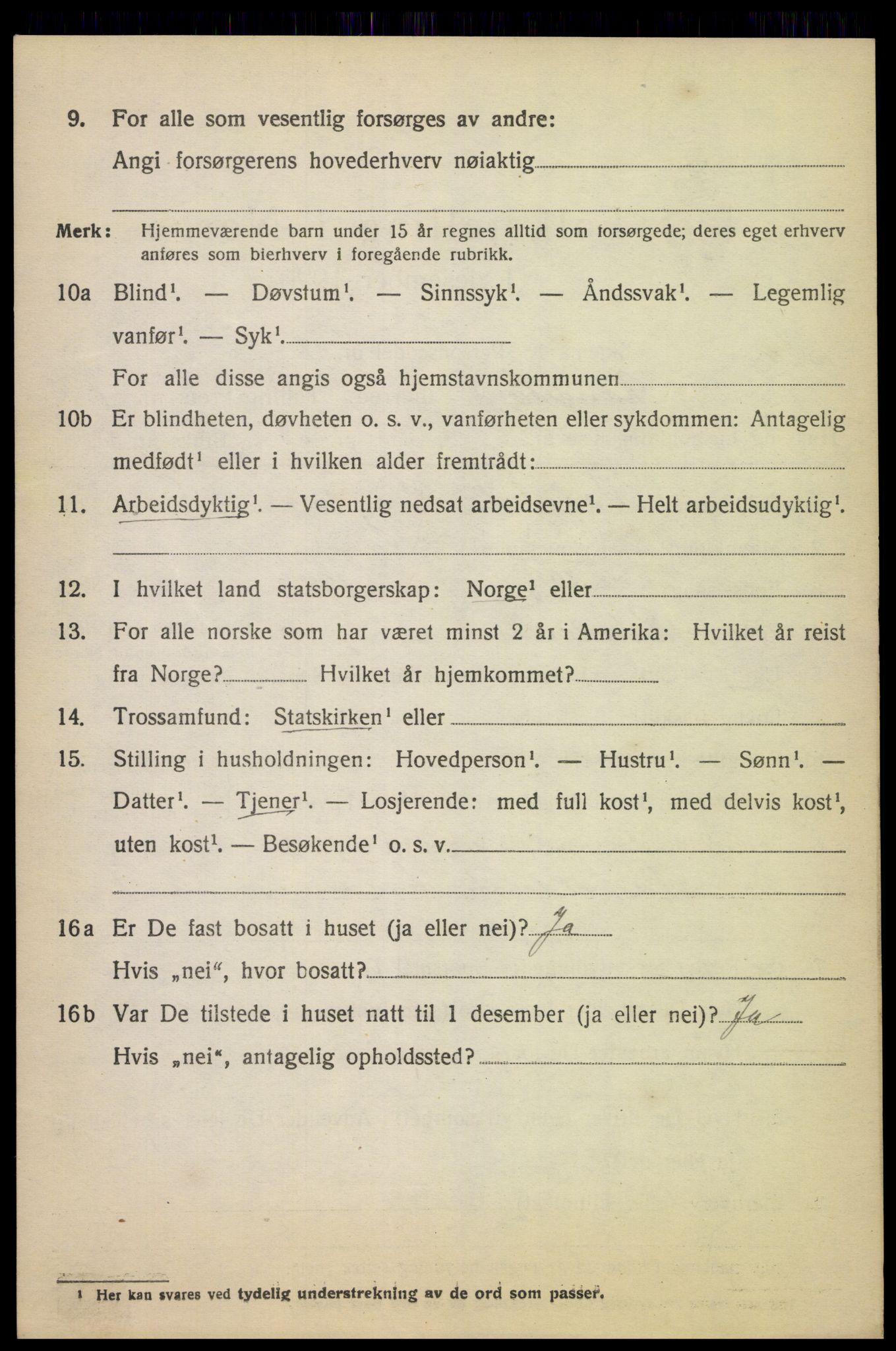 SAK, 1920 census for Randesund, 1920, p. 1079