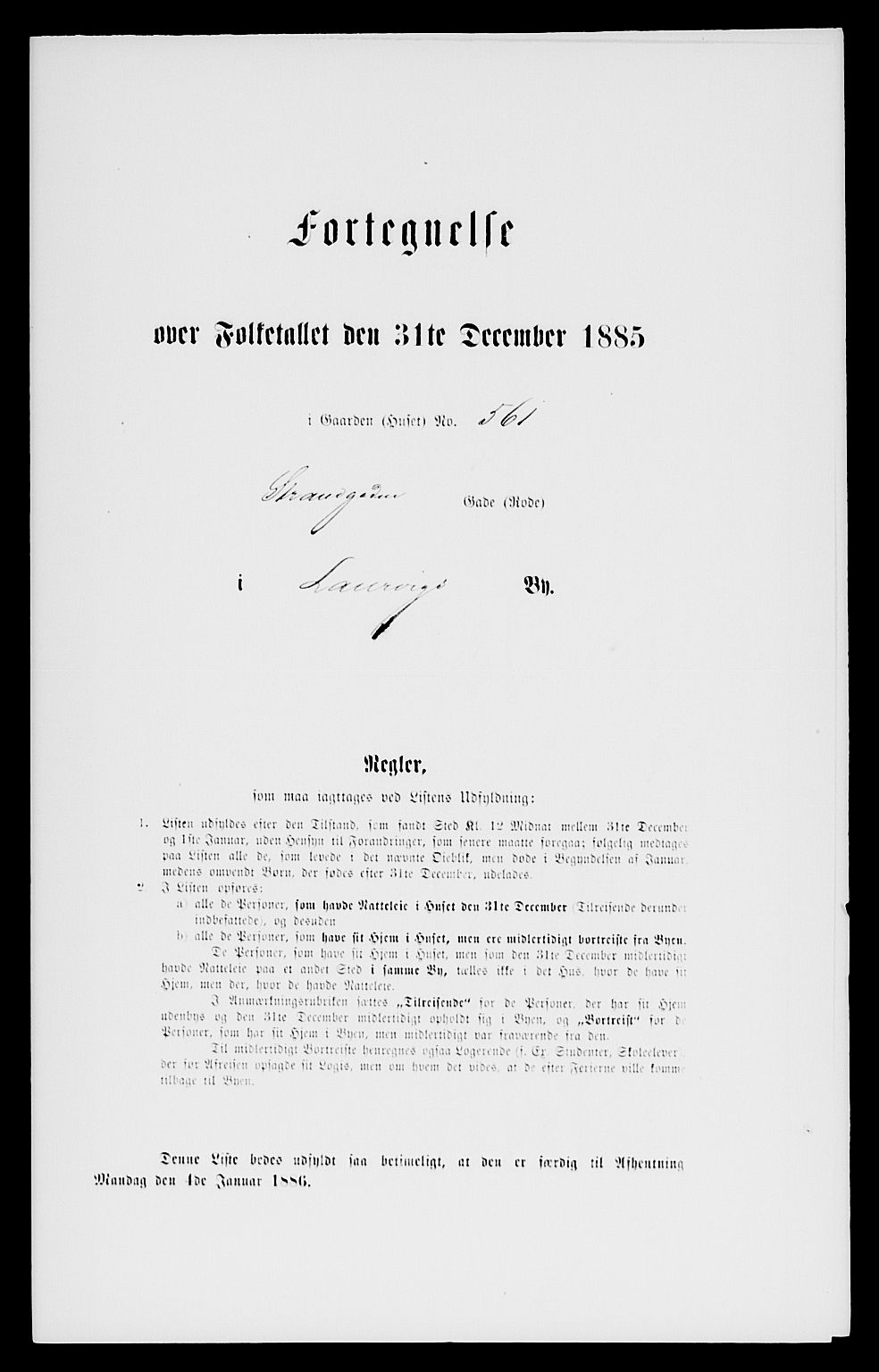 SAKO, 1885 census for 0707 Larvik, 1885, p. 1502