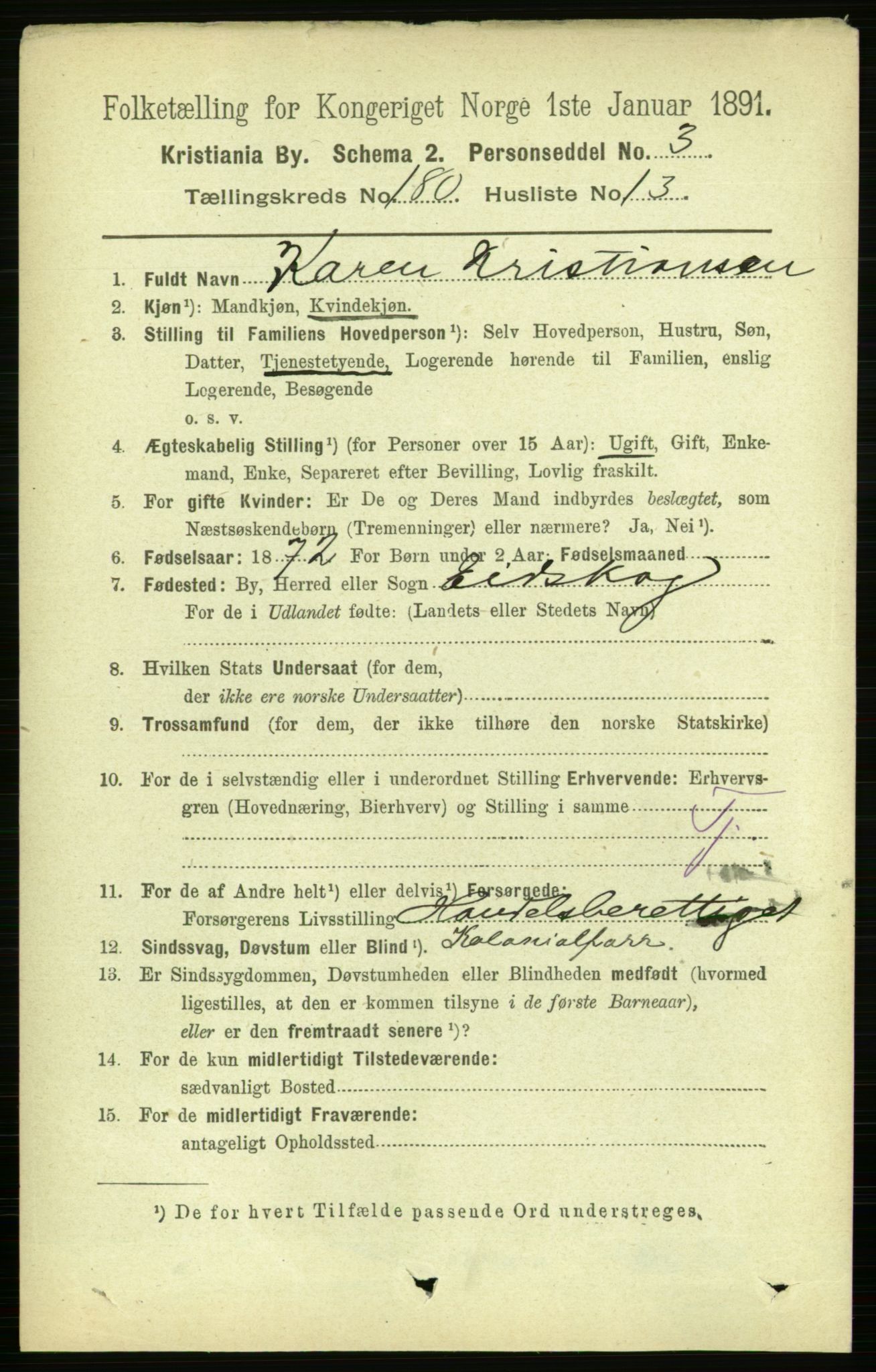 RA, 1891 census for 0301 Kristiania, 1891, p. 108451