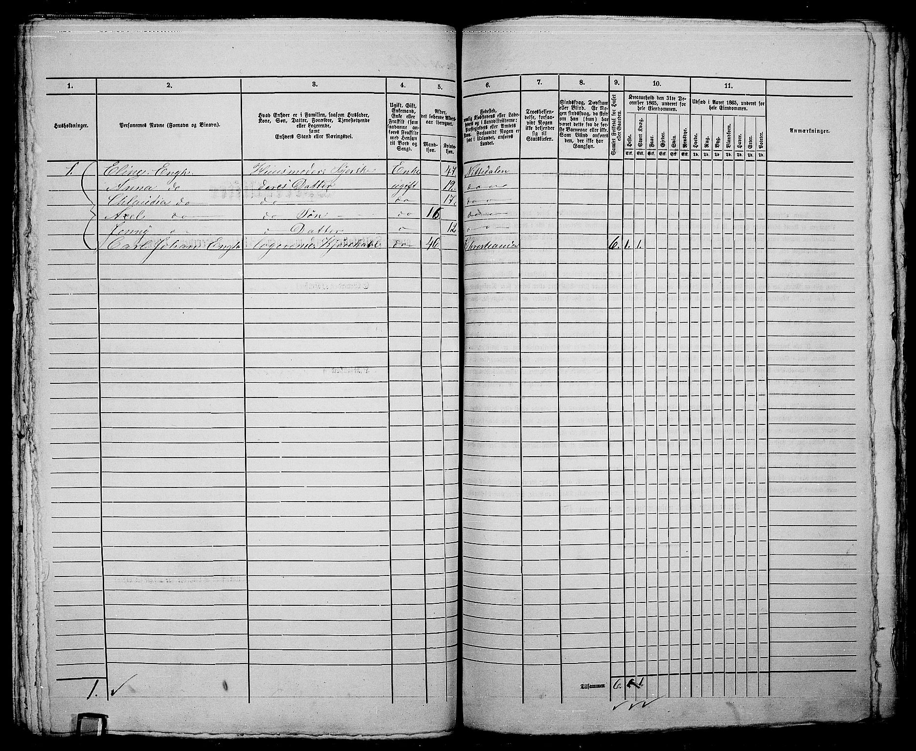 RA, 1865 census for Kristiania, 1865, p. 4259