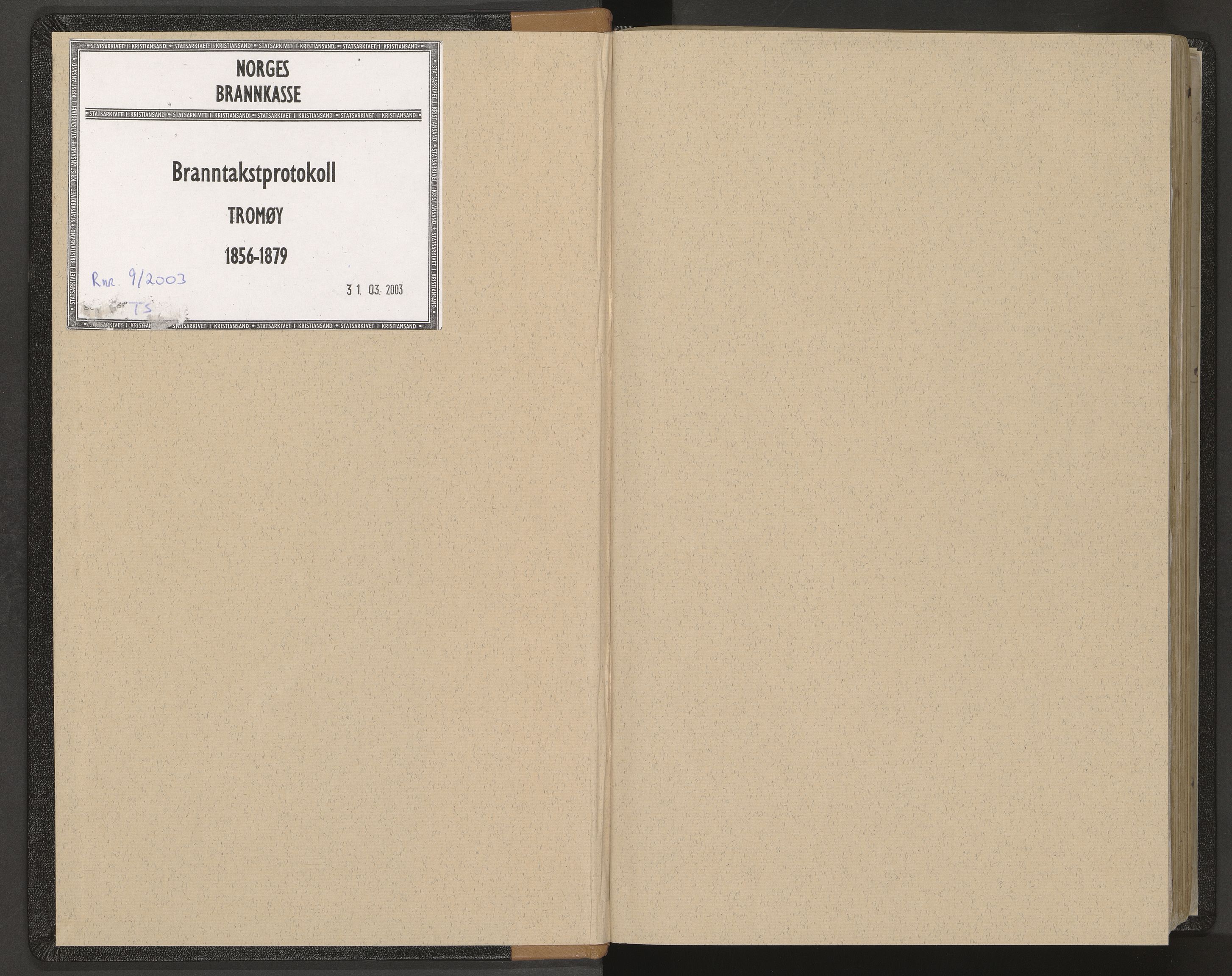 Norges Brannkasse Tromøy, AV/SAK-2241-0049/F/Fa/L0002: Branntakstprotokoll nr. 1a med løst gårdsnavnregister, 1856-1879