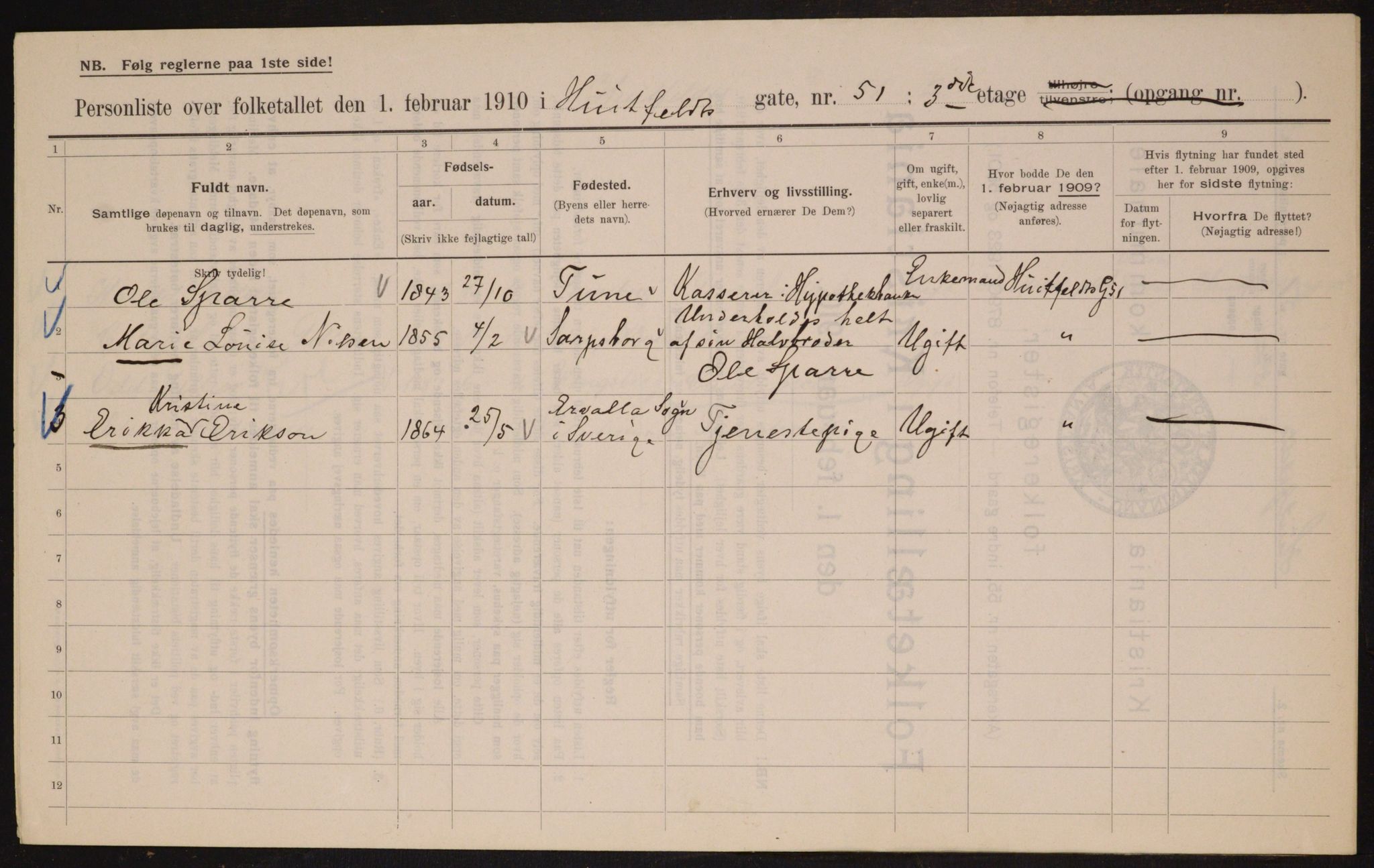 OBA, Municipal Census 1910 for Kristiania, 1910, p. 41375