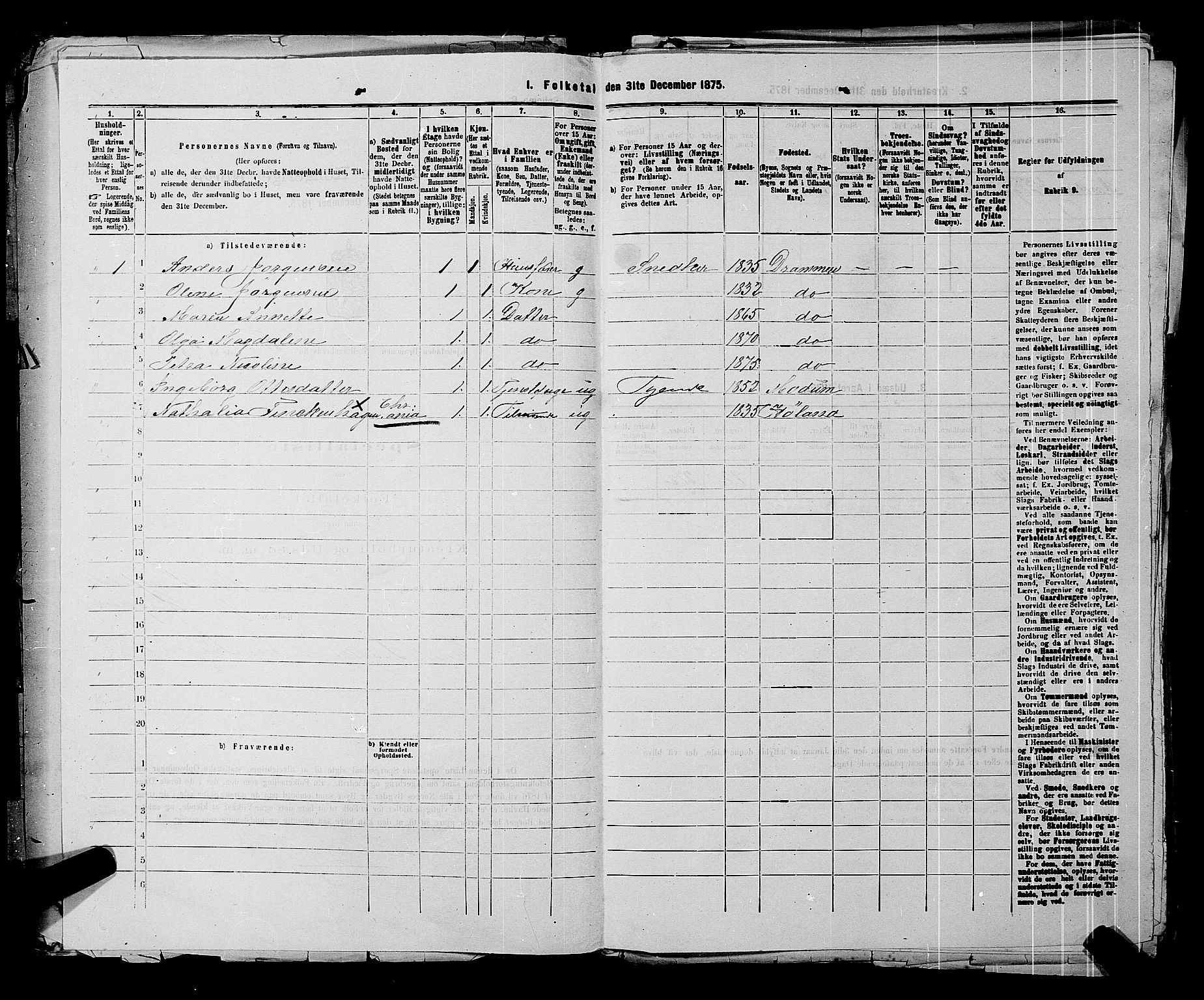 SAKO, 1875 census for 0602 Drammen, 1875, p. 521