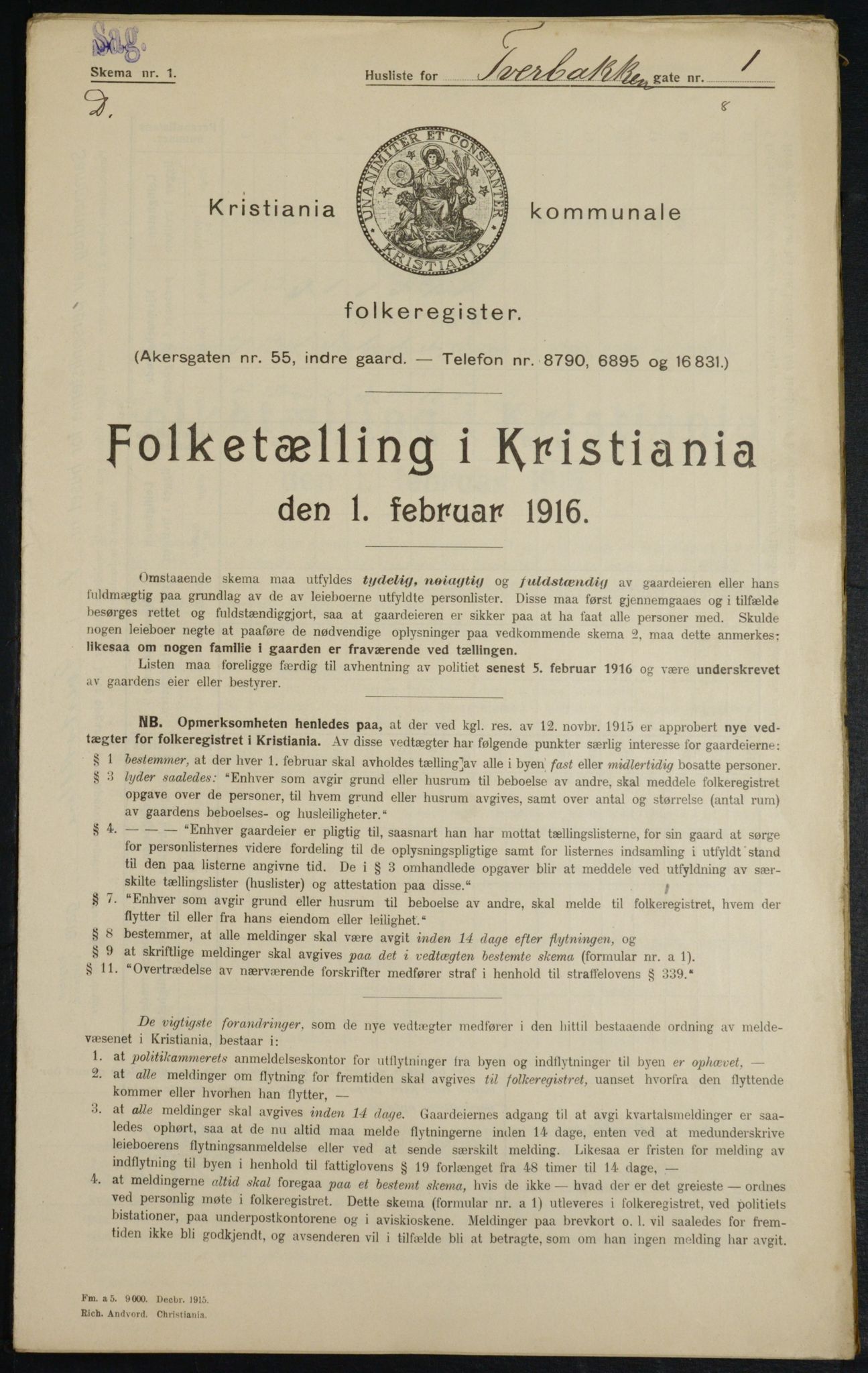 OBA, Municipal Census 1916 for Kristiania, 1916, p. 120556