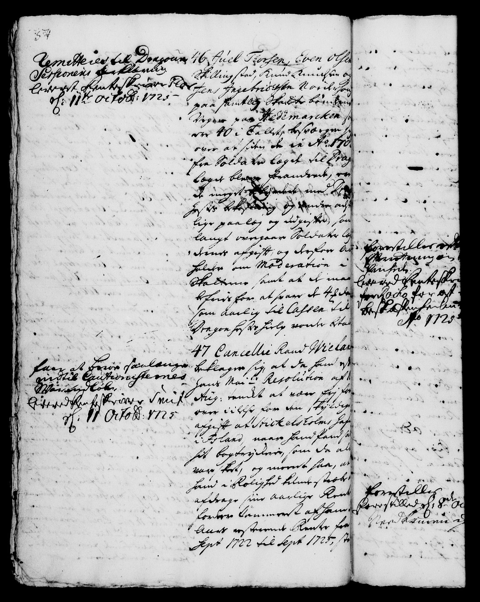 Rentekammeret, Kammerkanselliet, RA/EA-3111/G/Gh/Gha/L0008: Norsk ekstraktmemorialprotokoll (merket RK 53.53), 1725-1726, p. 54