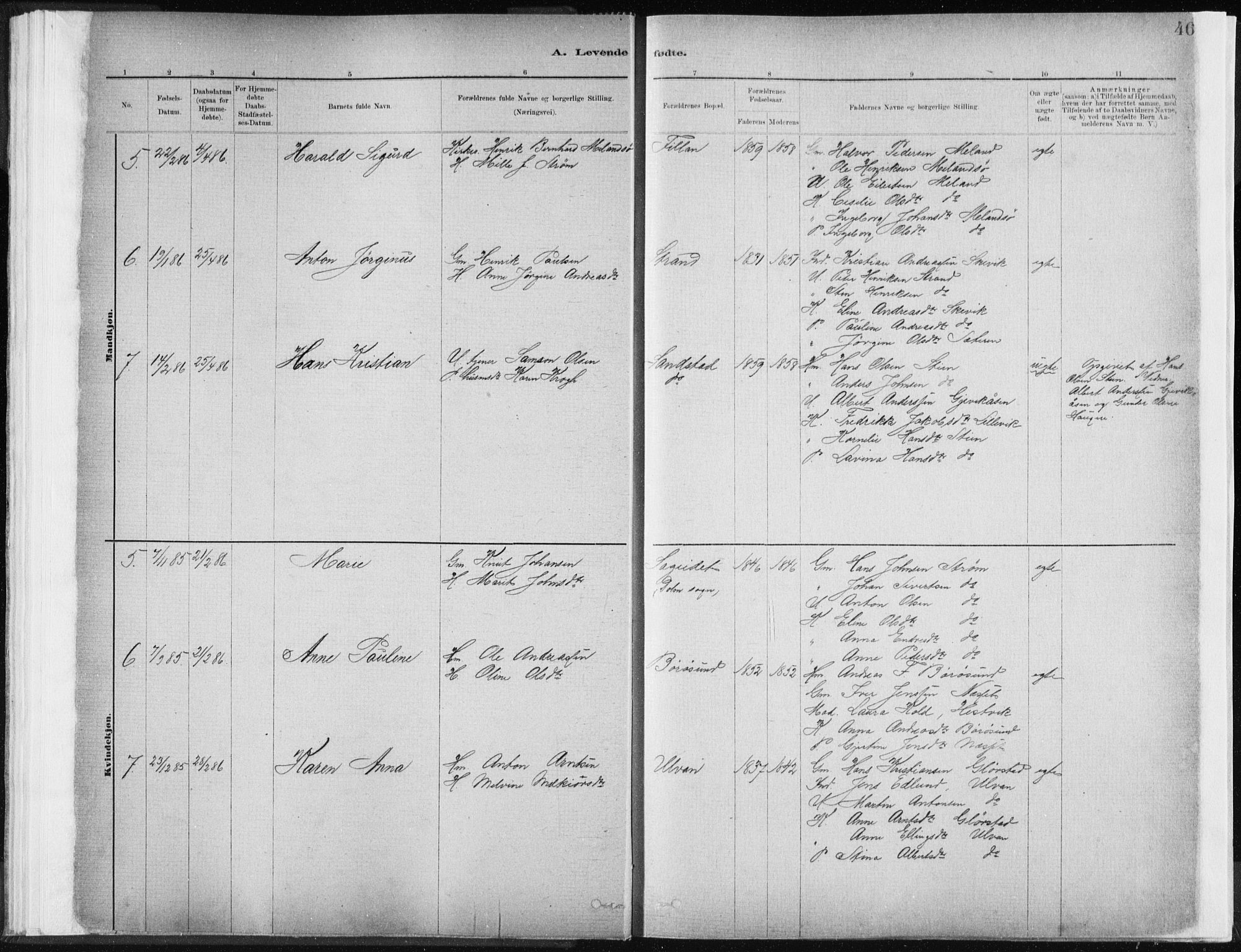 Ministerialprotokoller, klokkerbøker og fødselsregistre - Sør-Trøndelag, SAT/A-1456/637/L0558: Parish register (official) no. 637A01, 1882-1899, p. 46