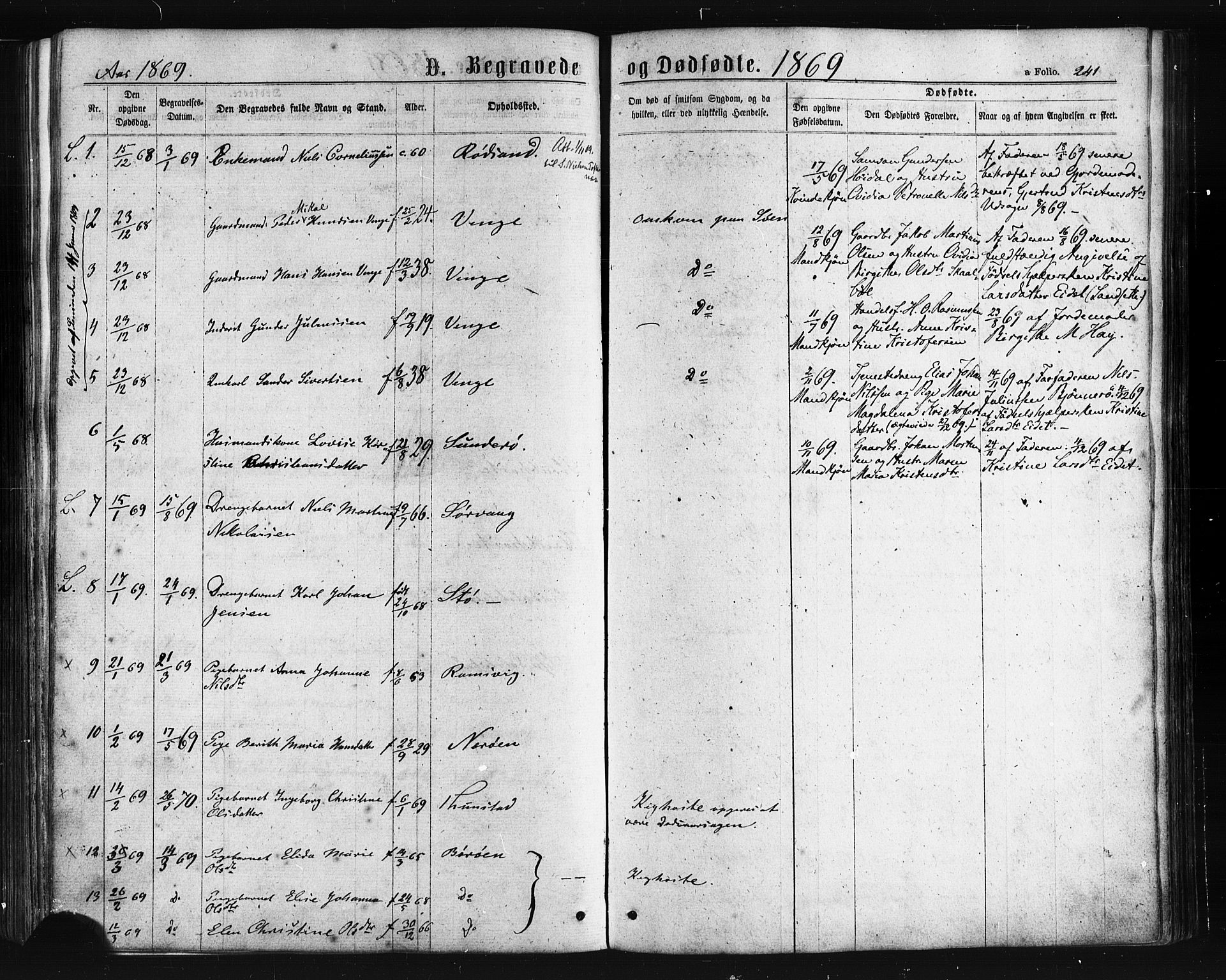 Ministerialprotokoller, klokkerbøker og fødselsregistre - Nordland, SAT/A-1459/893/L1334: Parish register (official) no. 893A07, 1867-1877, p. 241