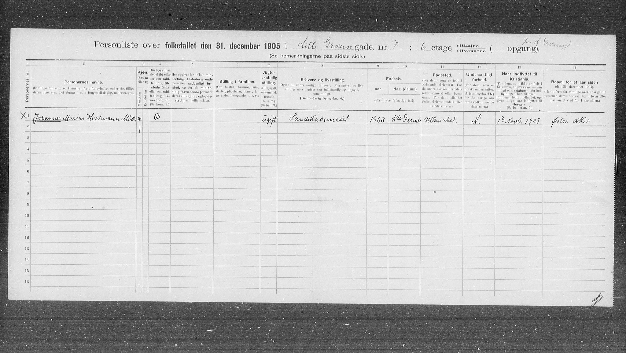 OBA, Municipal Census 1905 for Kristiania, 1905, p. 30248